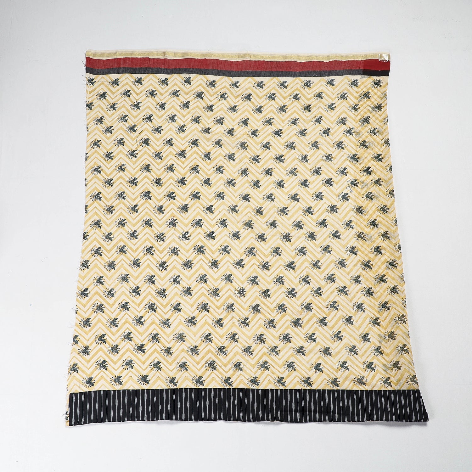 NOORI BAZAR Beige - Rangoli Pipad Chanderi Silk Blouse Piece with Ikat Border - view 2