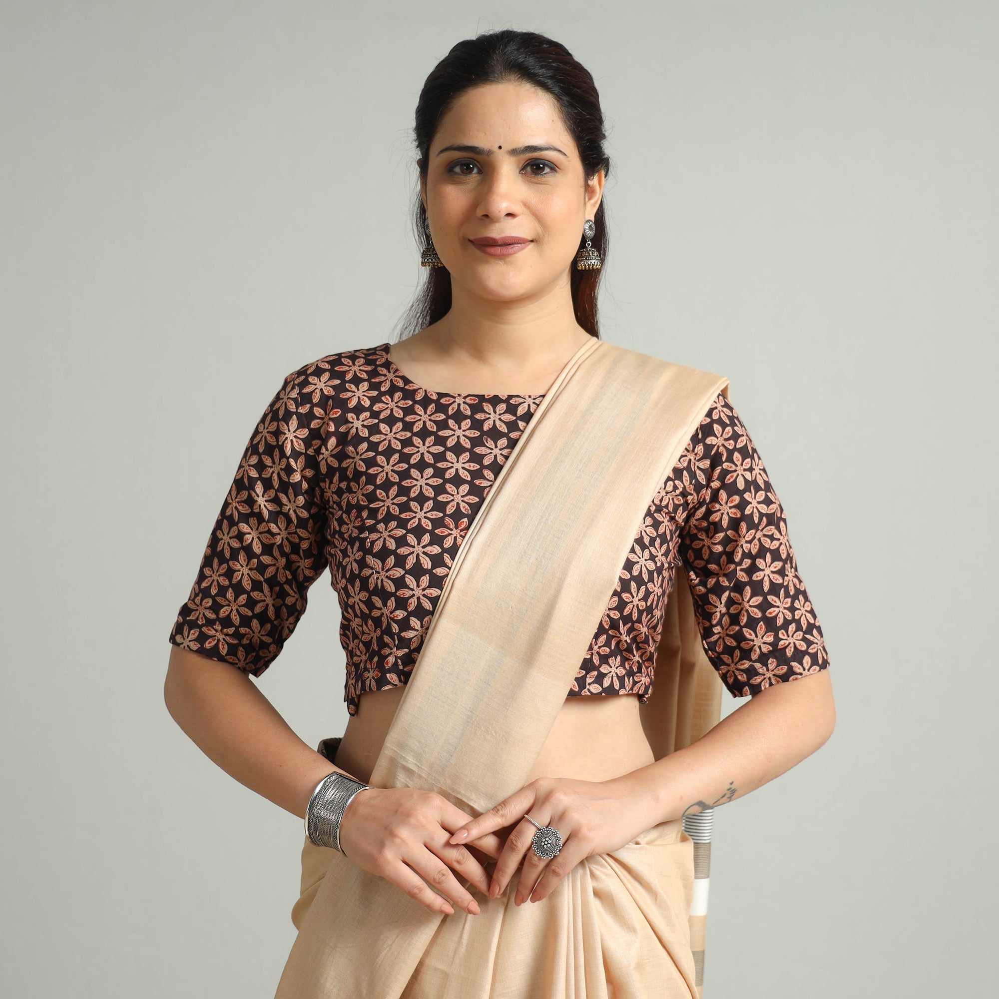ITOKRI CASUALS Black - Bagru Block Printed Cotton Stitched Blouse 11