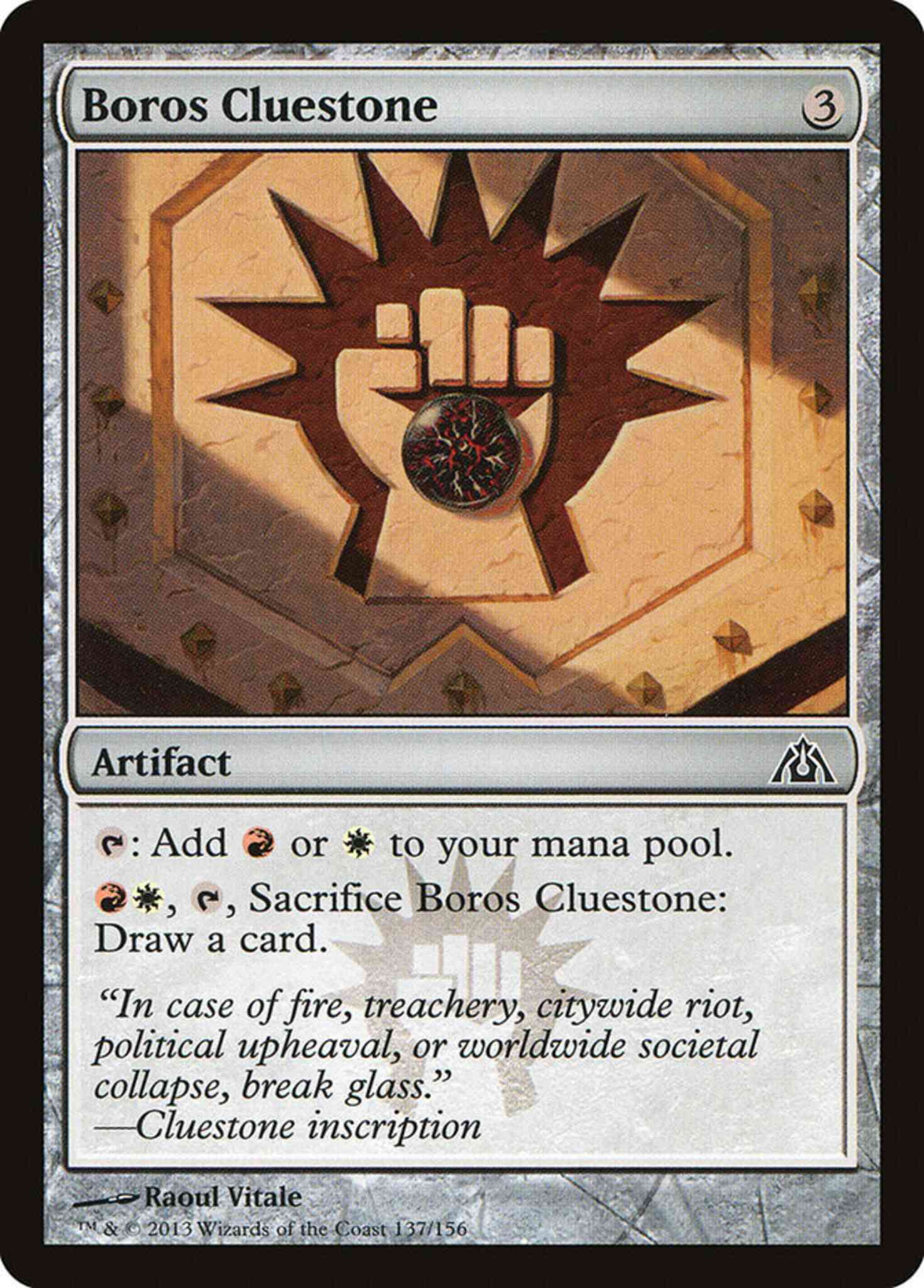 Boros cluestone 137 – Magic Boros Cluestone [137] [Dragon's Maze] [Non-Foil]