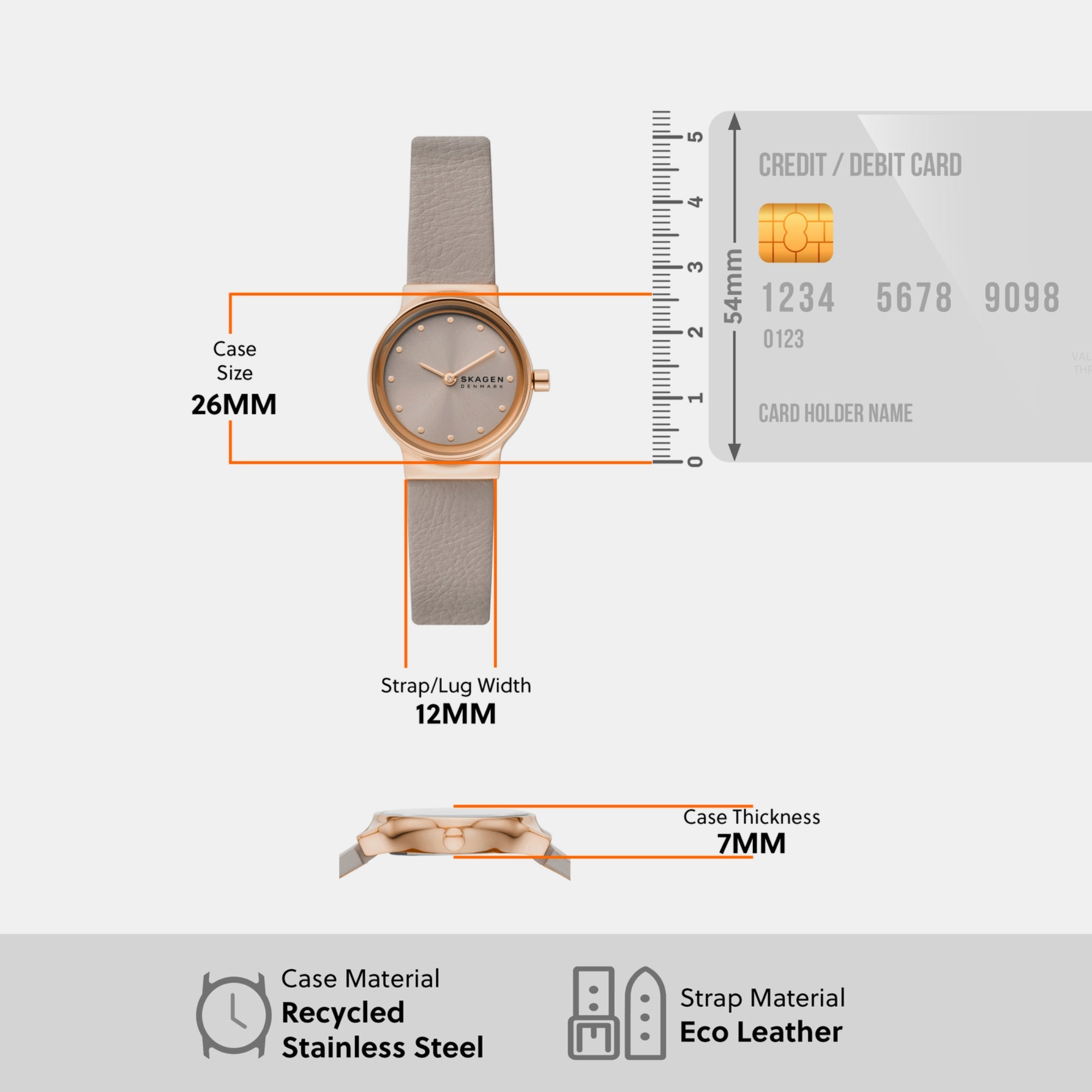 Skagen Freja Lille Women Quartz Grey Dial Analog Leather Watch SKW3005 - view 5