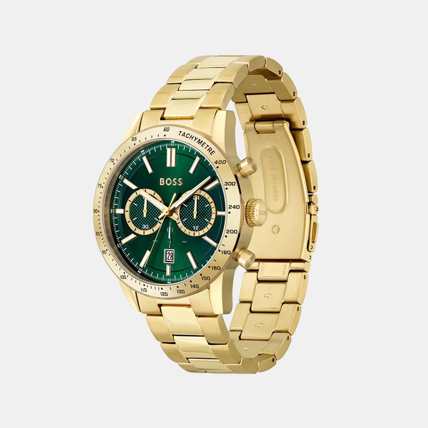 Boss Allure Men Quartz Green Dial Chronograph Stainless Steel Watch 1513923 - view 2