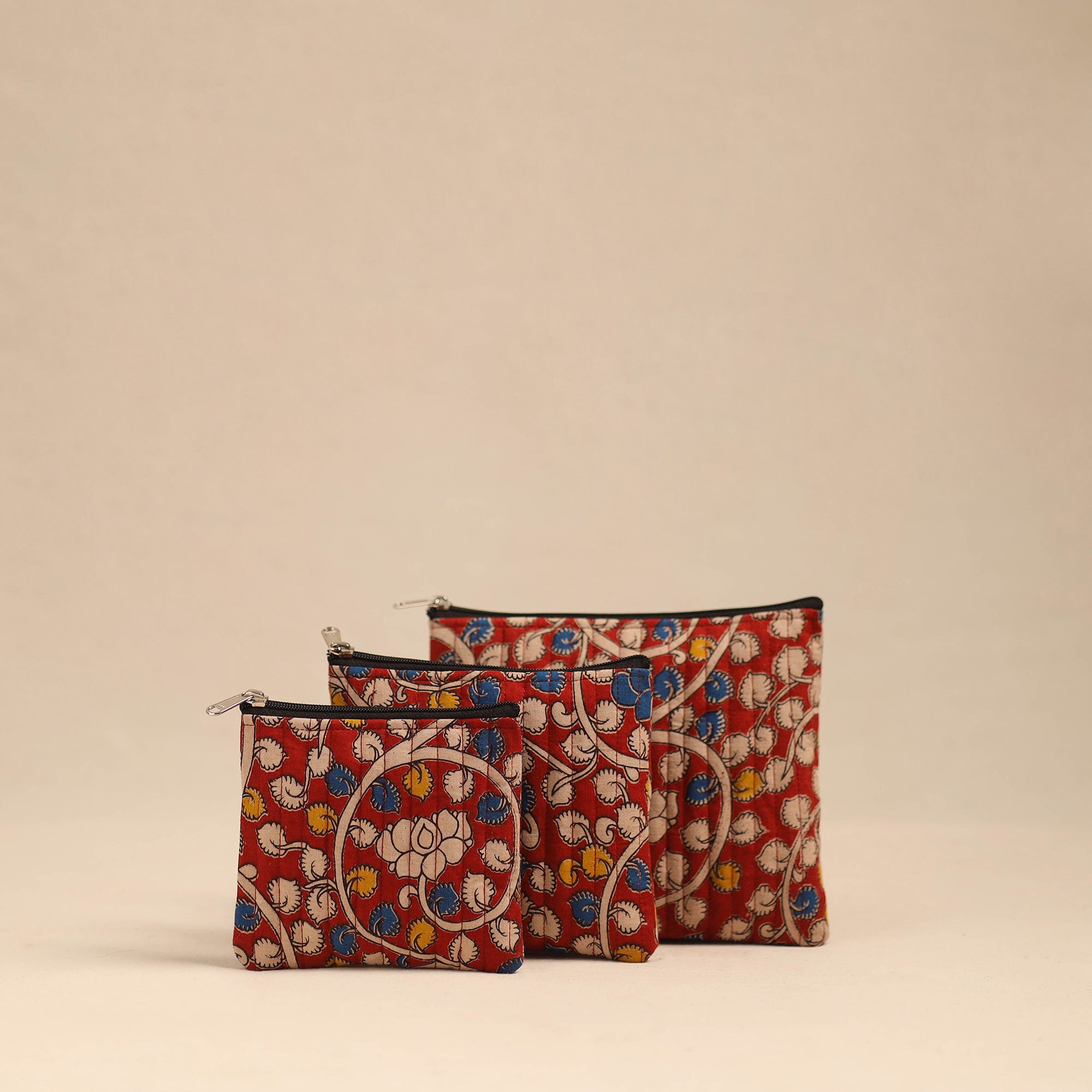 NOORI BAZAR Handmade Cotton Utility Pouches (Set of 3) 06
