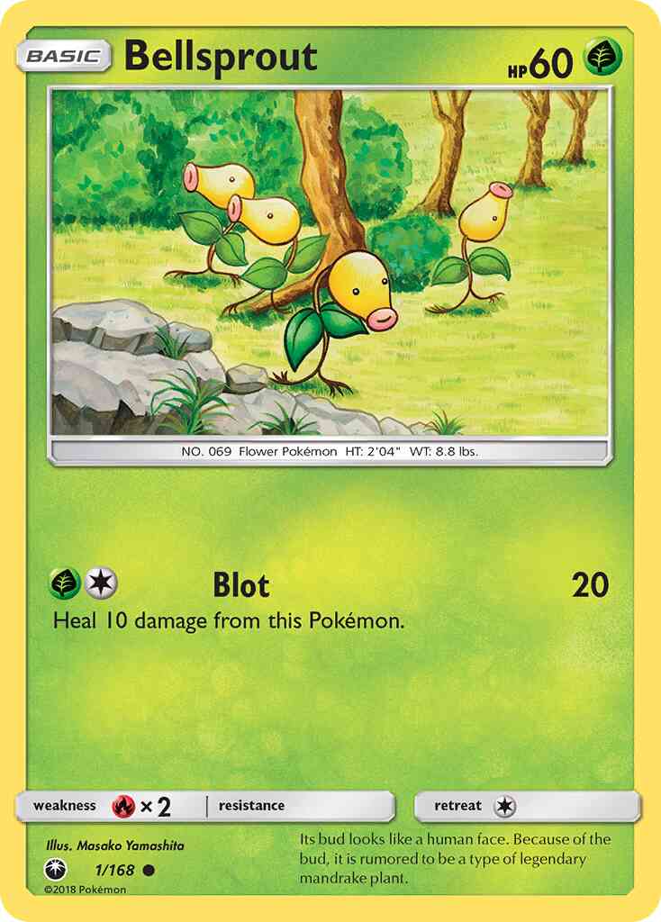 Common sm7-1 reverse – Pokémon Bellsprout - 1/168 - Common [sm7-1] [Reverse Holo]