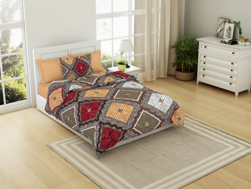Spaces India Red-Brown Microfiber Single Bedsheet - Shimmer By Welspun - view 2
