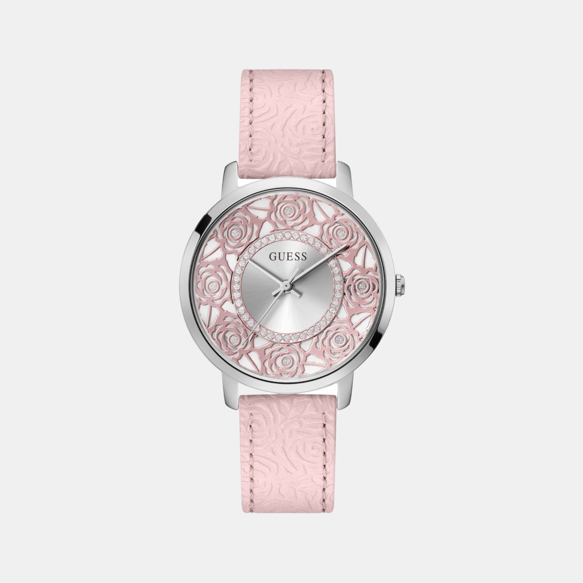 Guess Dahila Women Quartz Pink Dial Analog Leather Watch GW0529L1