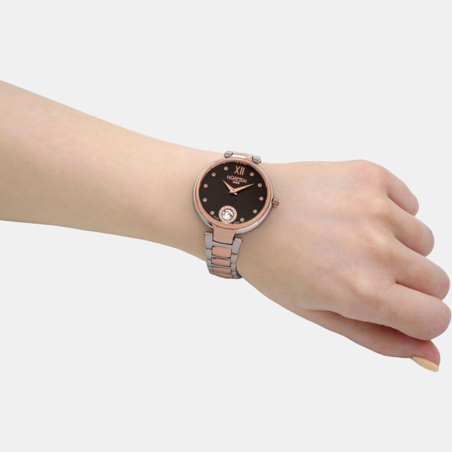Roamer Aphrodite Women Quartz Brown Dial Analog Stainless Steel Watch 600843 49 69 50 - view 4