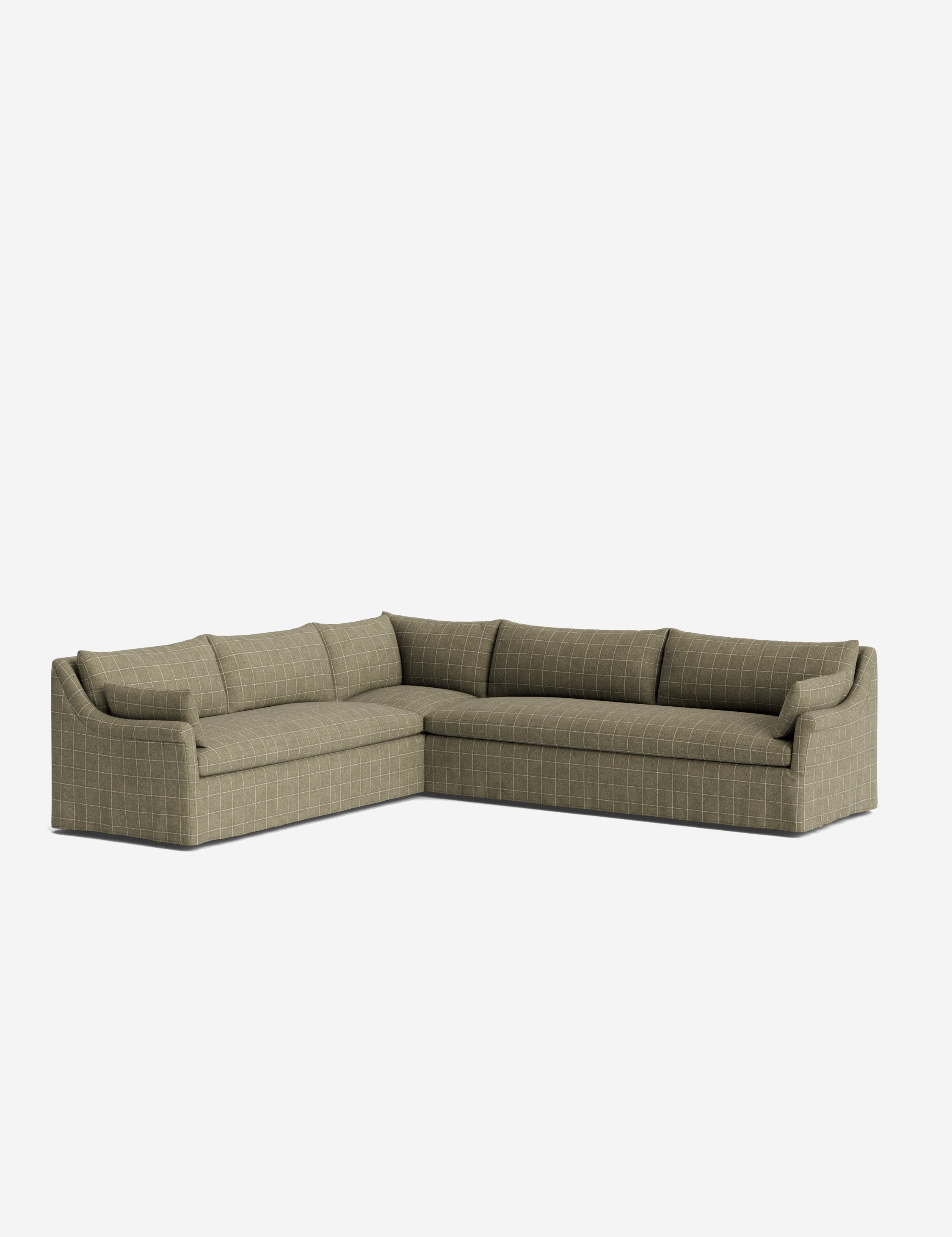 Lulu and Georgia Portola Rolled Arm Slipcover Corner Sectional Sofa - view 38
