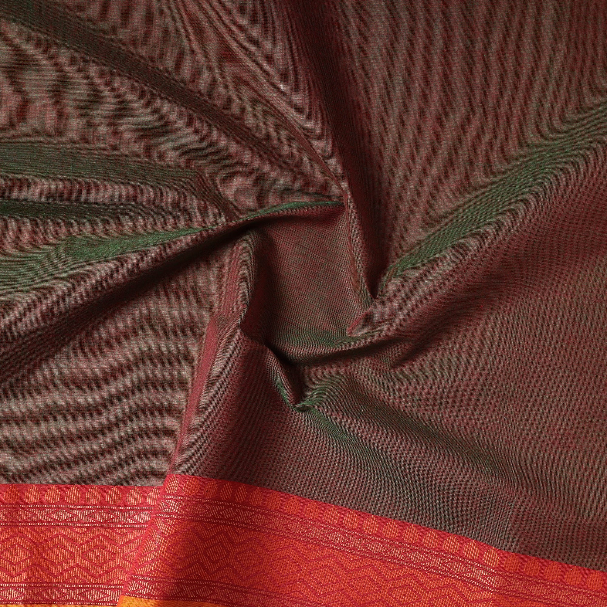 SOUTH KARGHA Brown - Kanchipuram Cotton Precut Fabric (1.6 Meter) - view 2