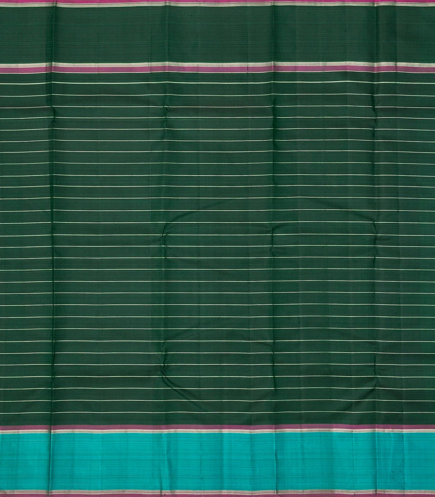 RmKV Olive Green Handloom Korvai Kanchipuram Silk Saree With Meena Checks - view 4