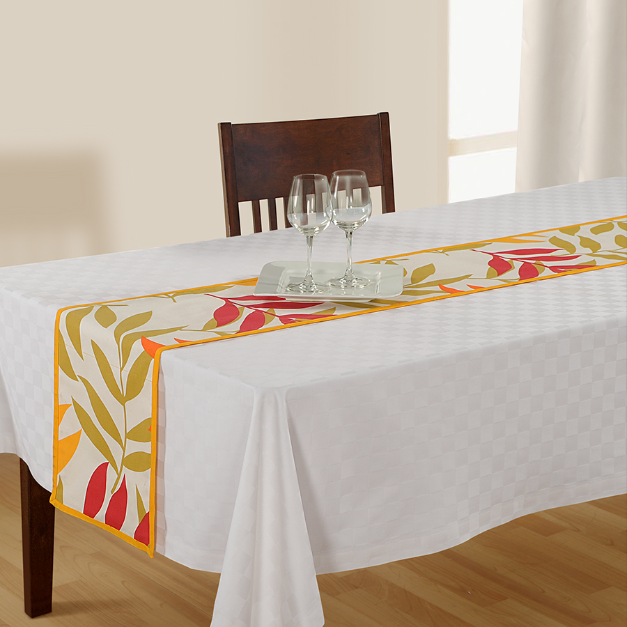 Swayam India Magical Leaves Table Runner- Rnd- 5904