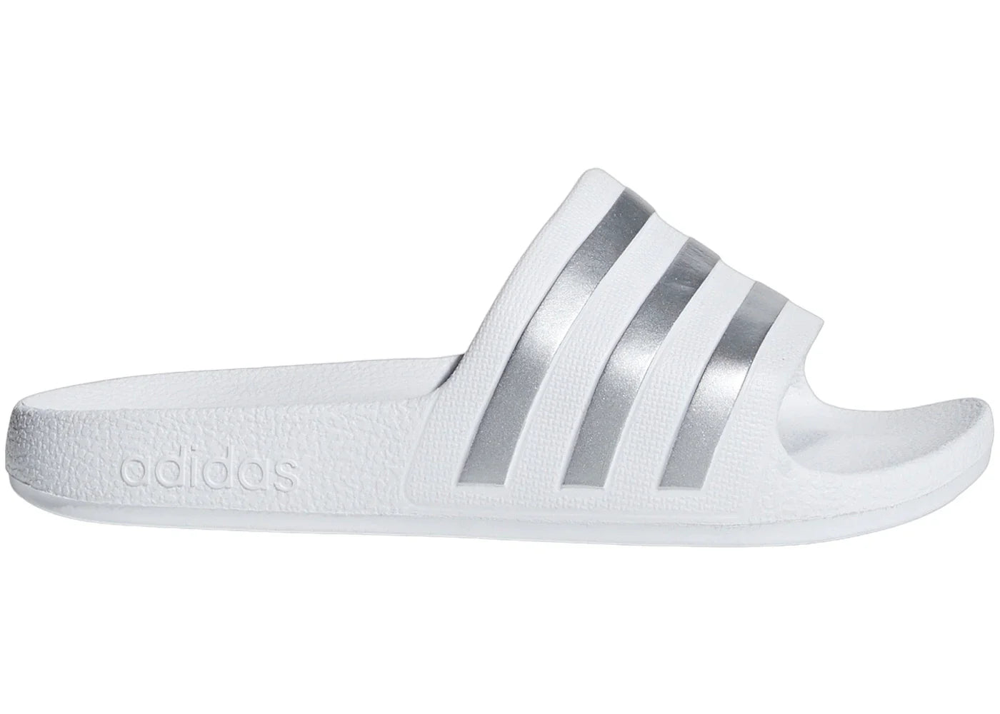 Yeezy adidas Adilette Aqua Slides Cloud White Silver Metallic (GS)