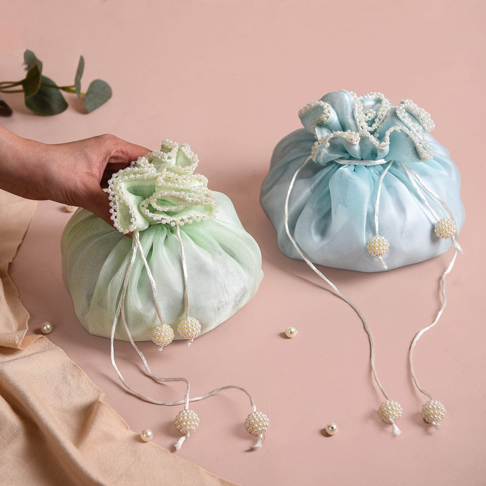 Nestasia Pearl Potli Bags For Gifting Set Of 2 - view 2