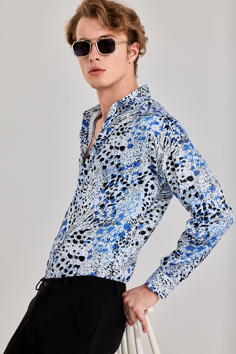 SNITCH Cheetard Blue Shirt - view 5