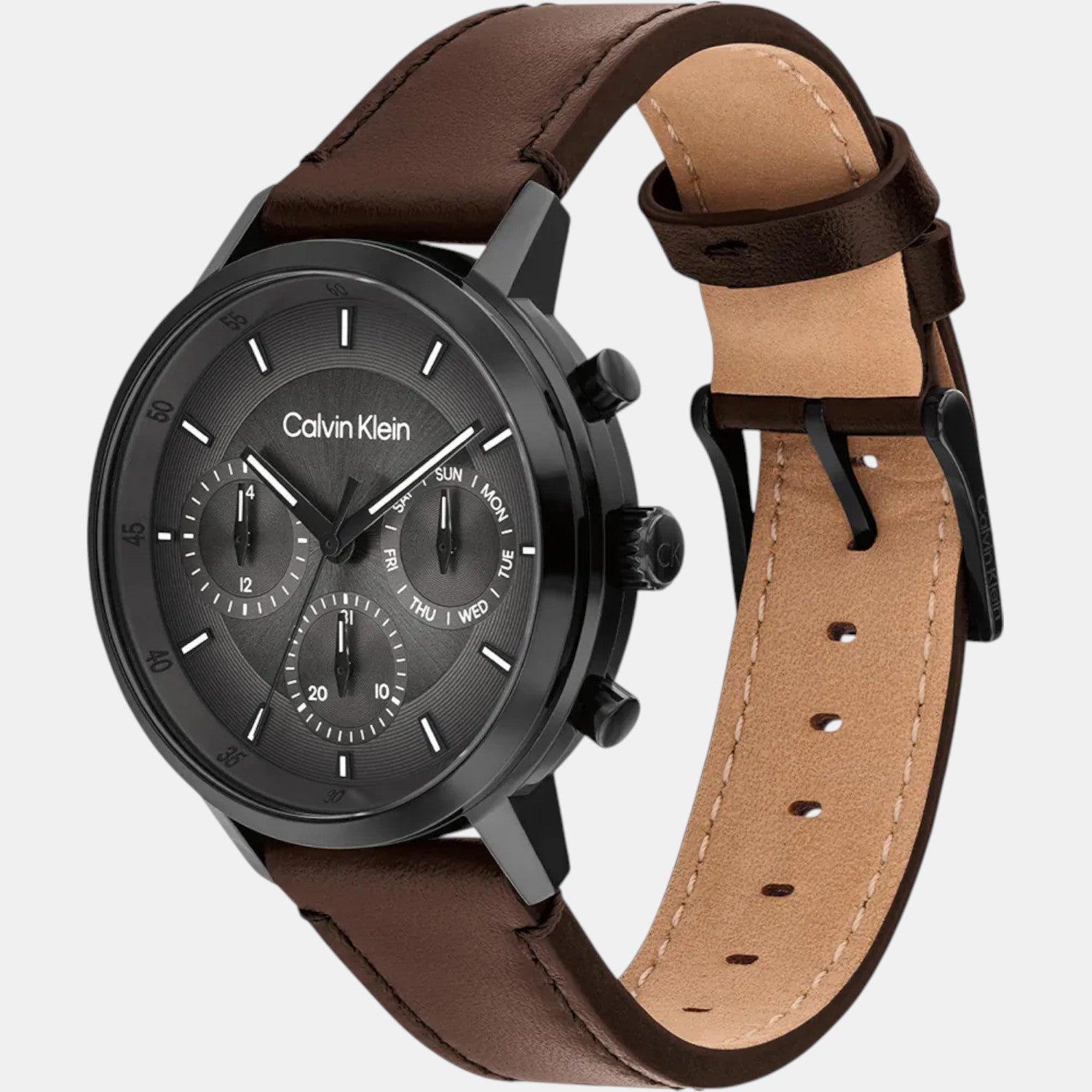 Calvin Klein Gauge Men Quartz Grey Dial Multi-Function Leather Watch 25200498 - view 2
