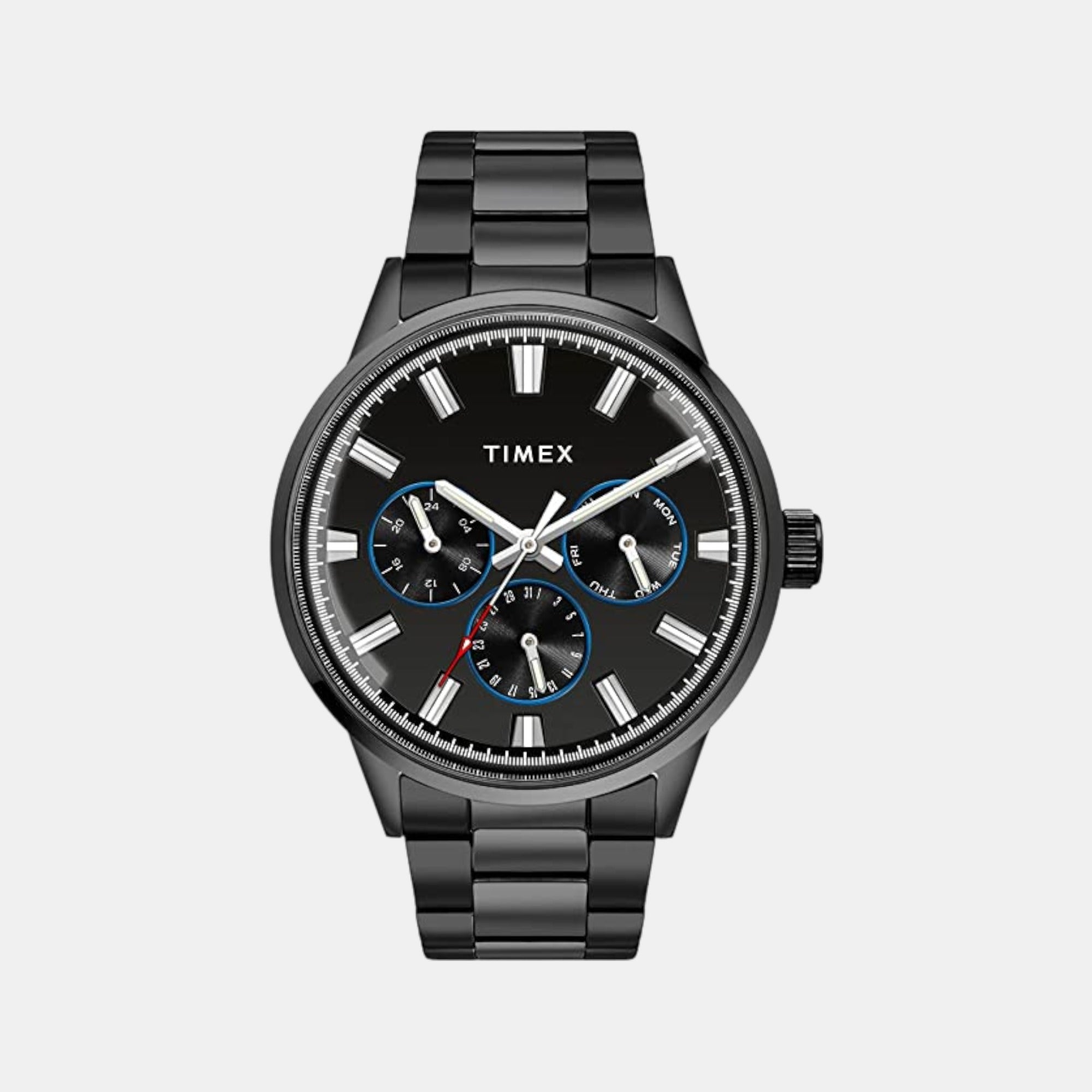 Timex Fashion Men Quartz Black Dial Chronograph Stainless Steel Watch TWEG19911