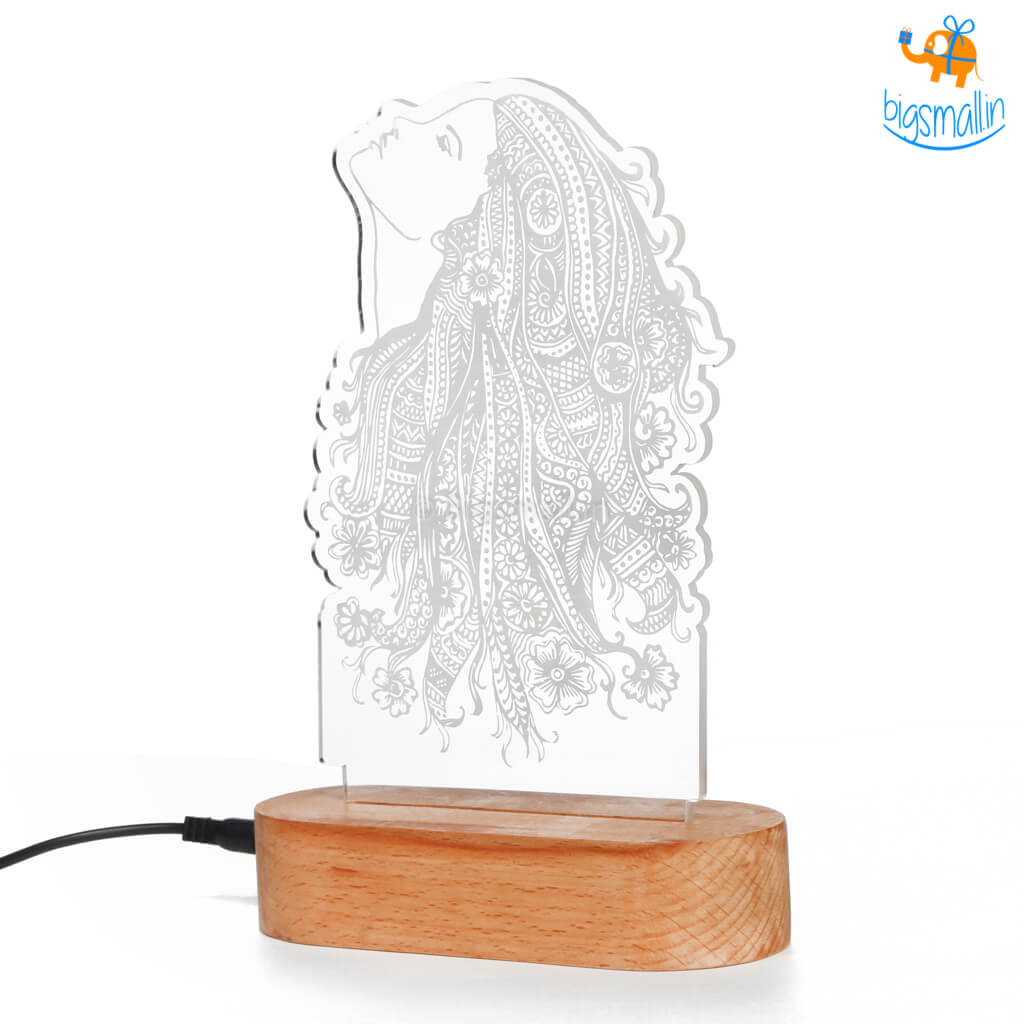 India Vibes Girl Portrait Hologram Lamp - view 6