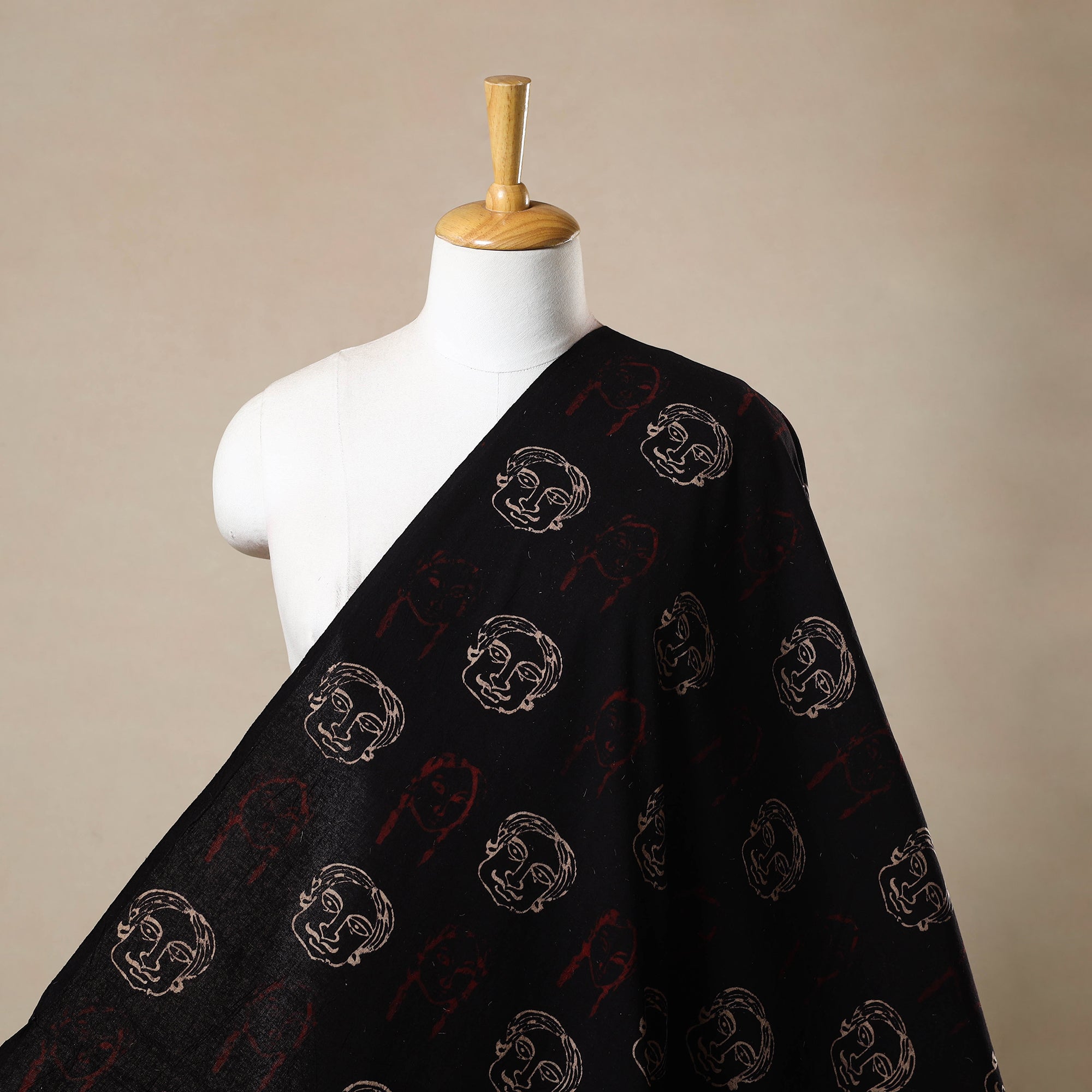 BINDAAS UNLIMITED Black - Natural Dyed Cotton Bindaas Block Print Fabric 10