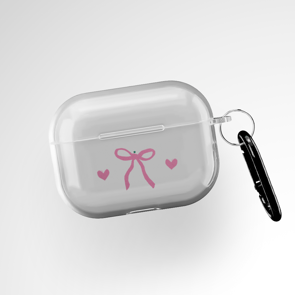 Cover It Up Hearts and Bow Clear Airpods Pro Case Covers