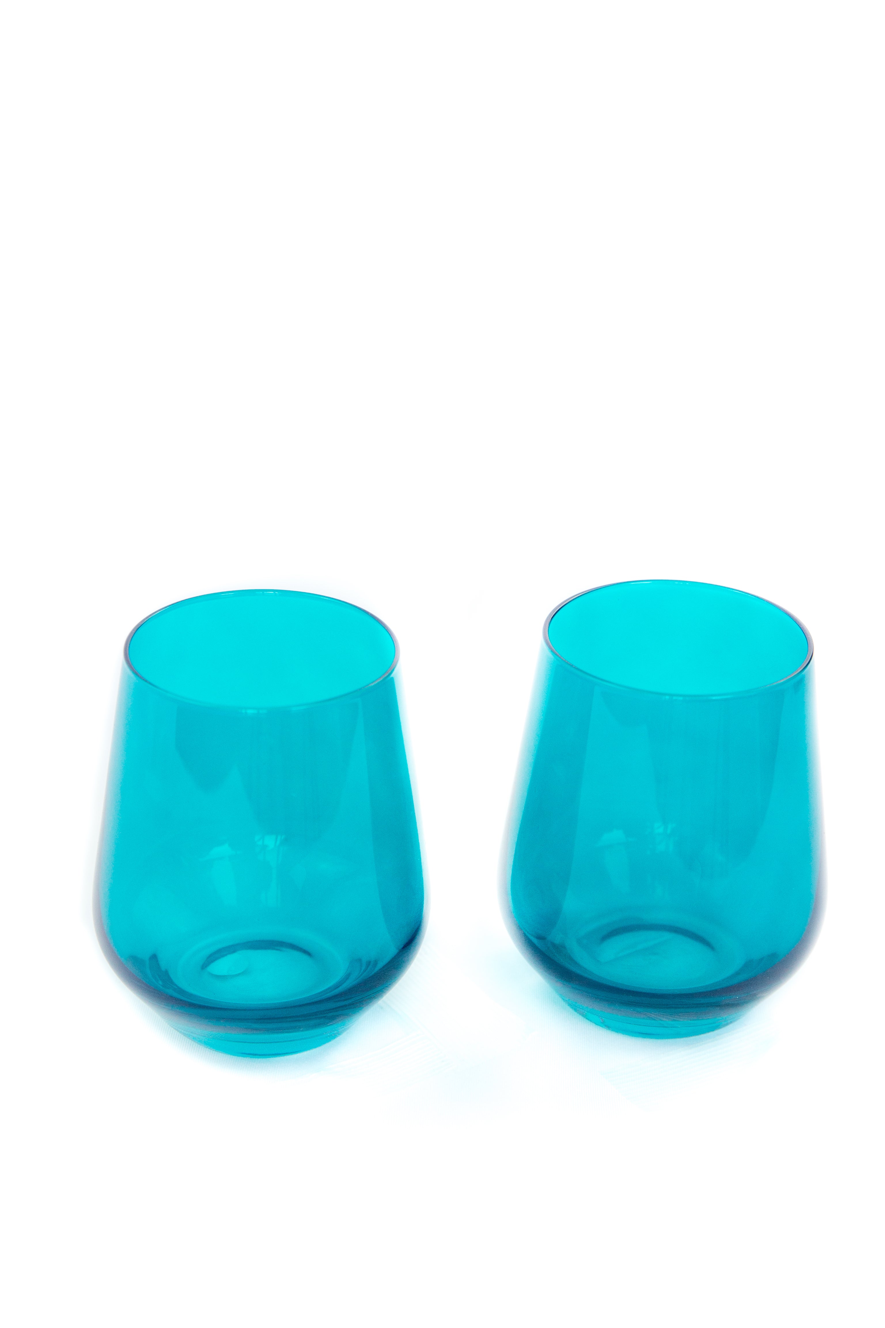 Estelle Colored Glass Estelle Colored Wine Stemless - Set of 6 {Teal} - view 12