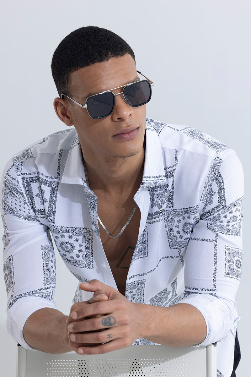 SNITCH Pixel Paisley White Shirt - view 5