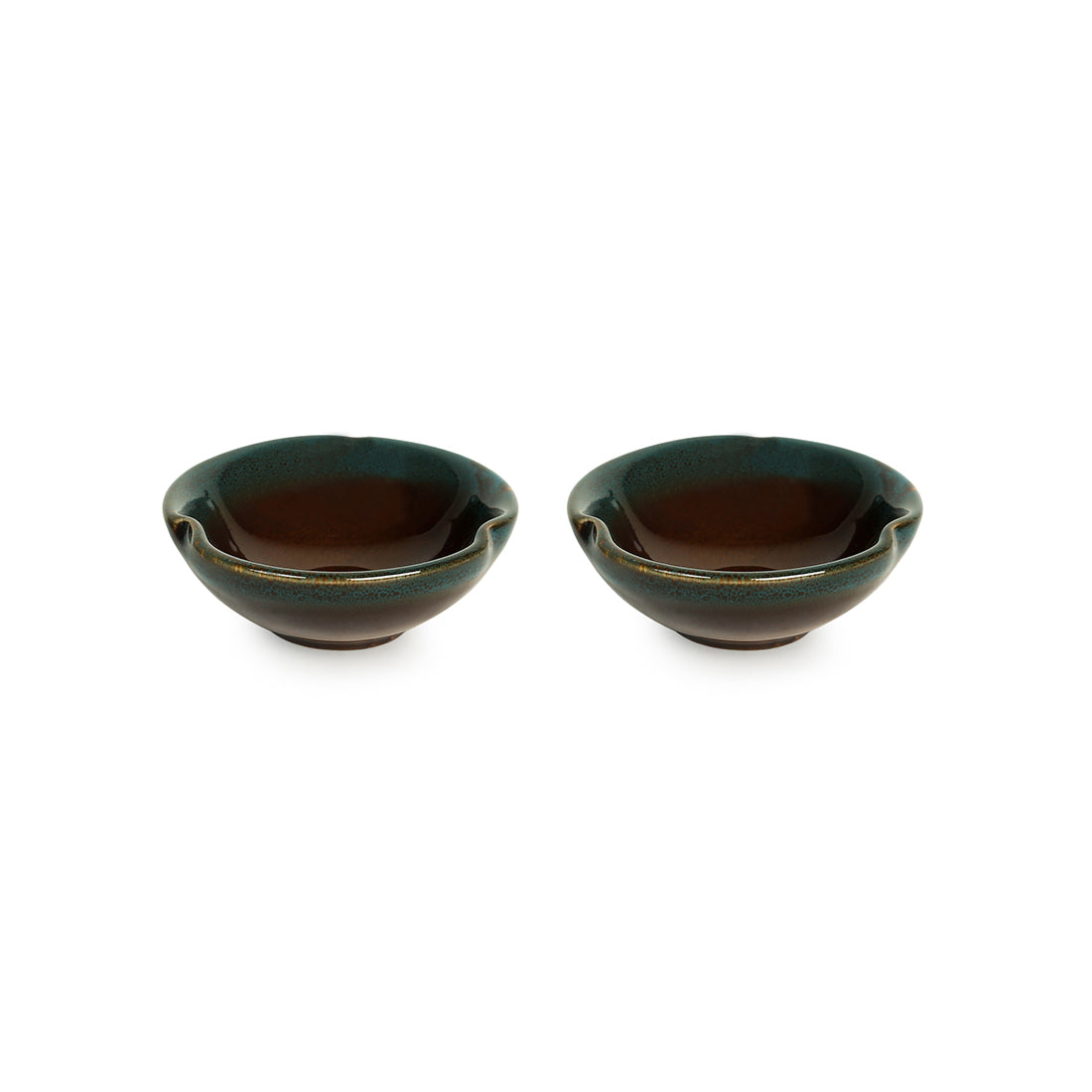 EXCLUSIVELANE 'Amber & Teal' Chutney & Pickle Bowls In Ceramic (Set Of 4) - view 3
