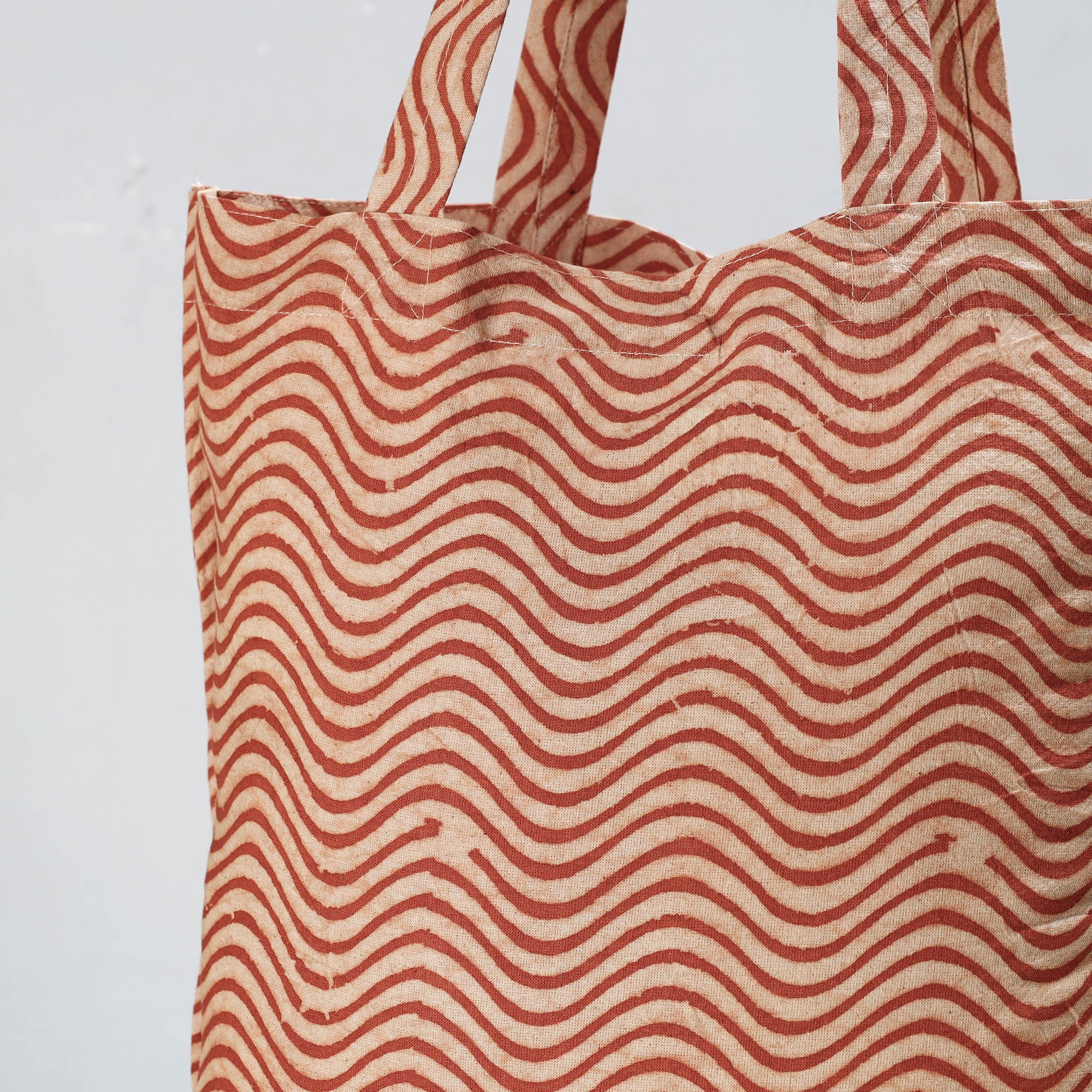 PITCHUKA SRINIVAS KALAMKARI PEDANA Brown - Pedana Kalamkari Block Printed Cotton Shopping Bag - view 2
