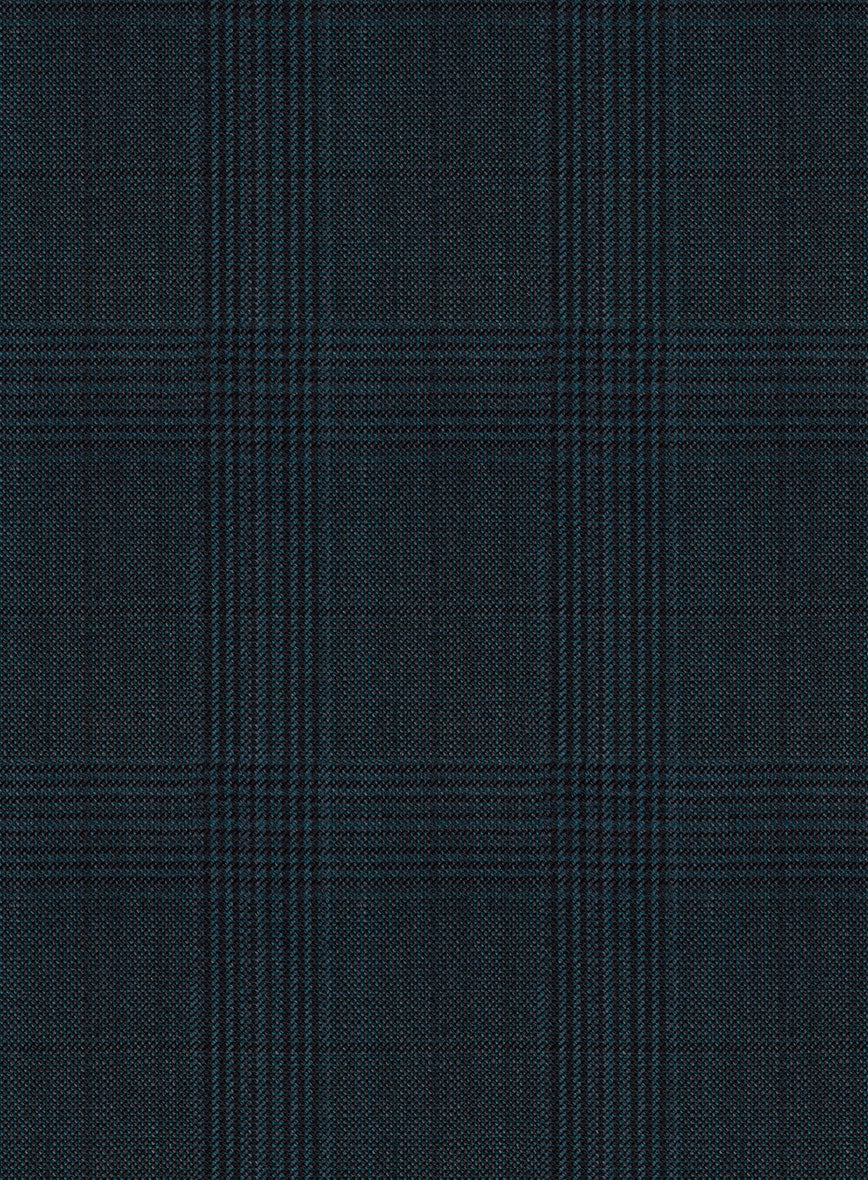 StudioSuits Napolean Xina Tartan Teal Blue Wool Jacket - view 3
