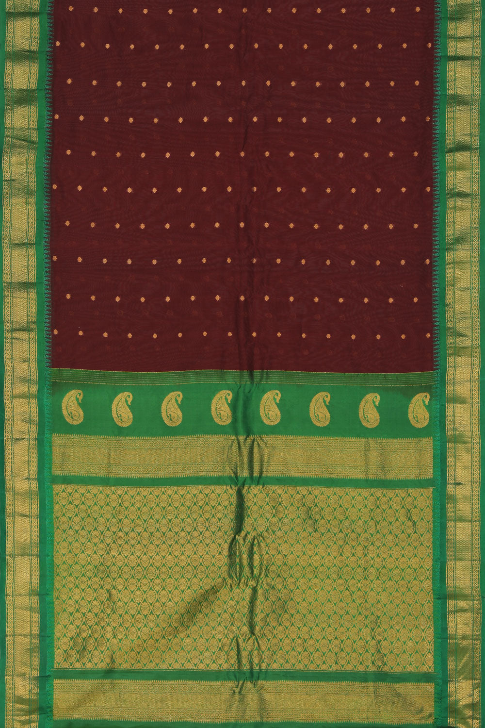 Kalanjali Gadwal Maroon Saree – Women's - view 3