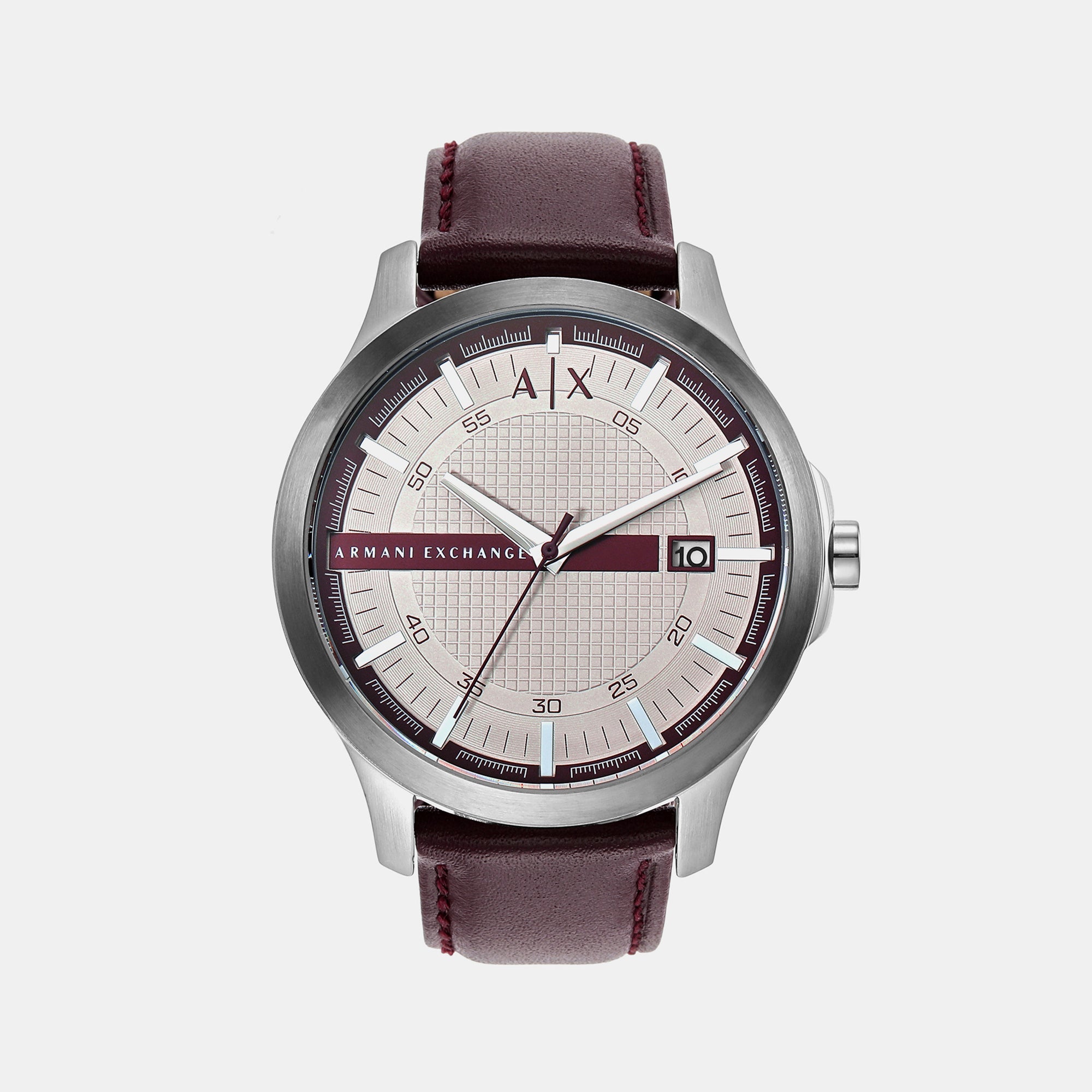 Armani Exchange Hampton Men Quartz Grey Dial Analog Leather Watch AX2452