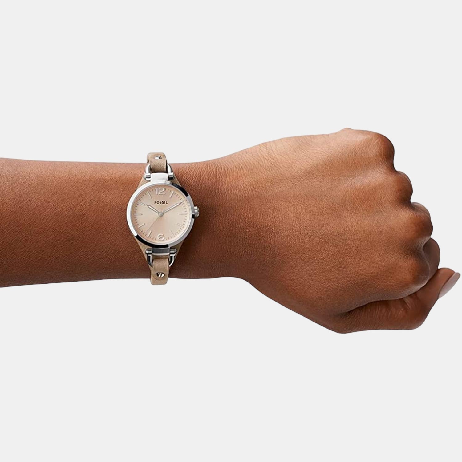 Fossil Georgia Women Quartz Beige Dial Analog Leather Watch ES2830 - view 2