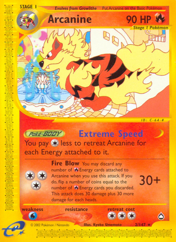 Rare ecard2-2 non-holo – Pokémon Arcanine - 2/147 - Rare [ecard2-2] [Non-Holo] - Arcanine - 2/147 - Rare