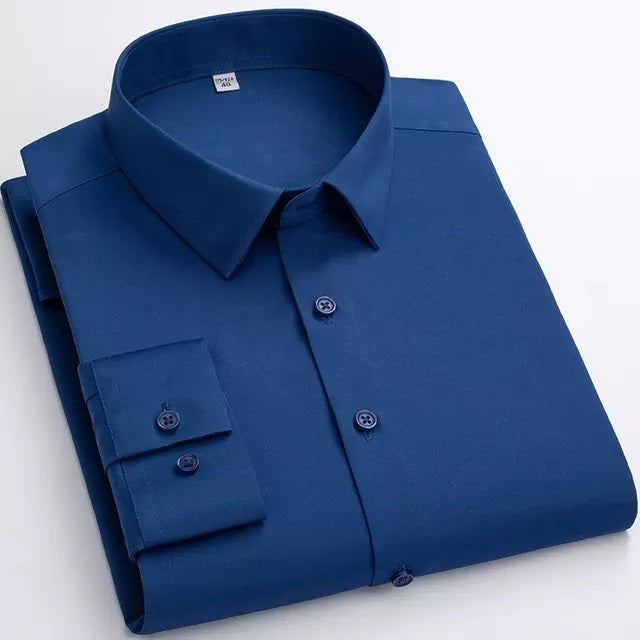 BlackTree Frankshop Classic Pure Cotton Royal Blue Blend Solid Shirts For Man