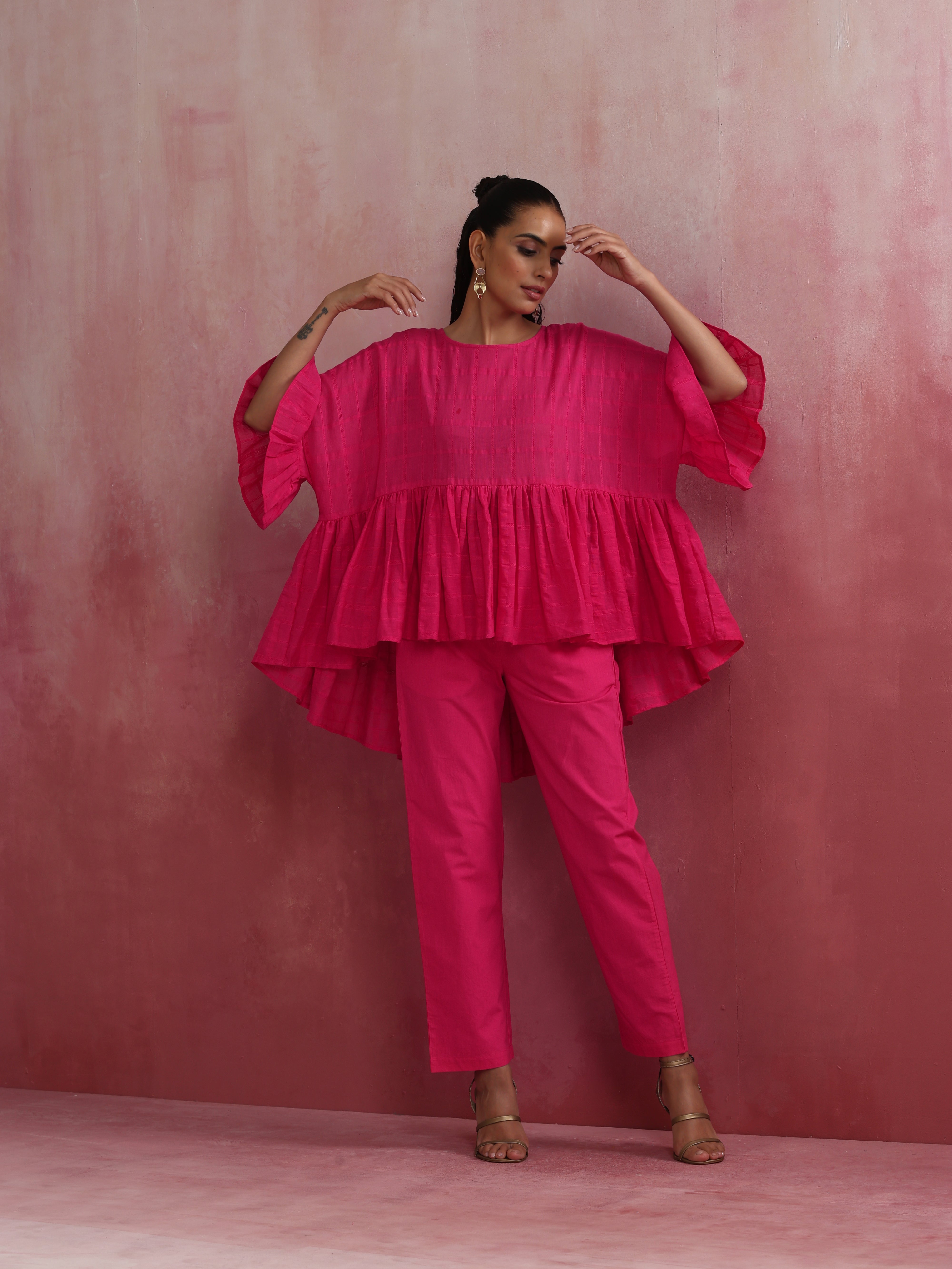 trueBrowns Pink Cotton Dobby Co-ord set - view 8