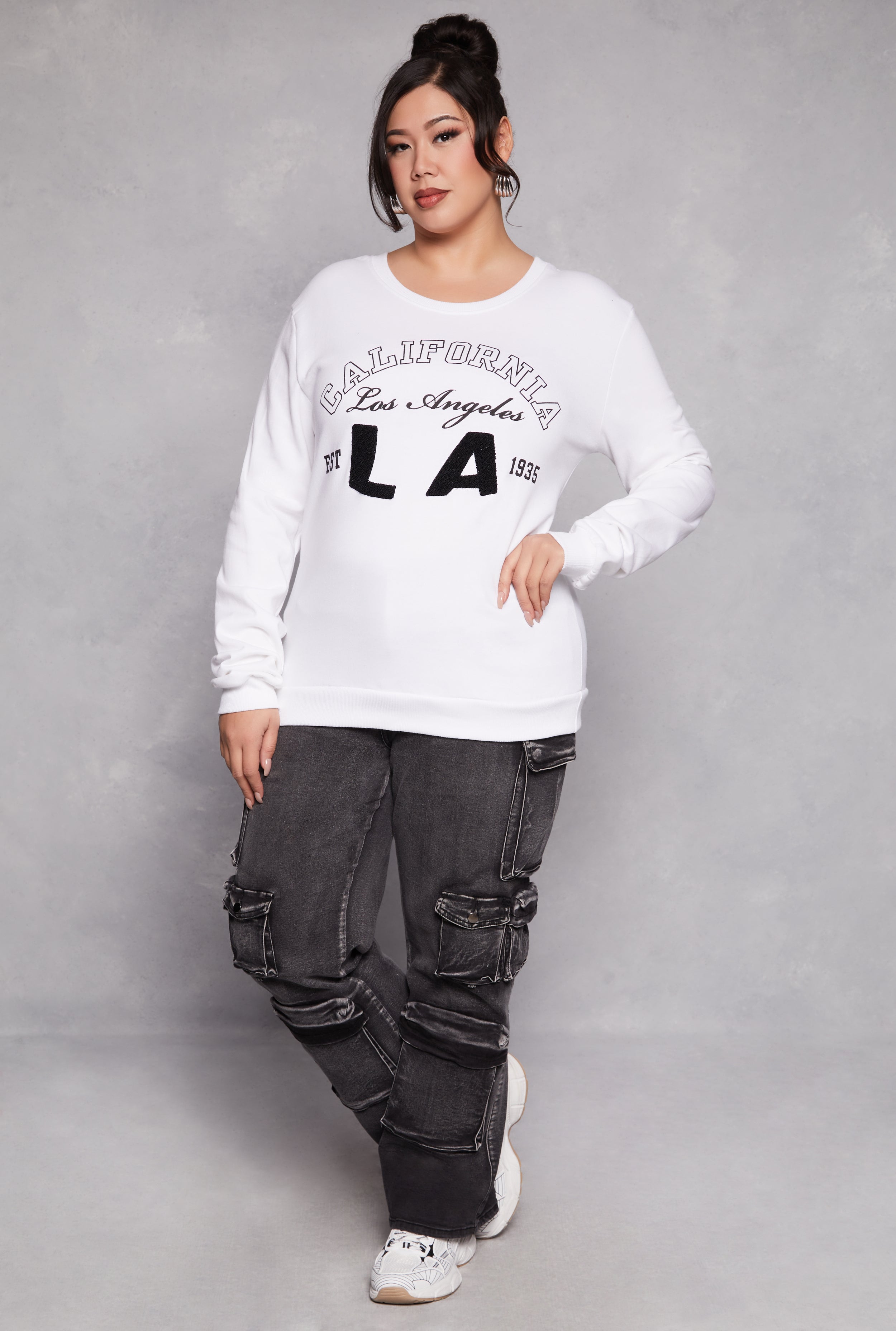 Rainbow Shops Plus Size California Graphic Pullover Sweatshirt - view 2