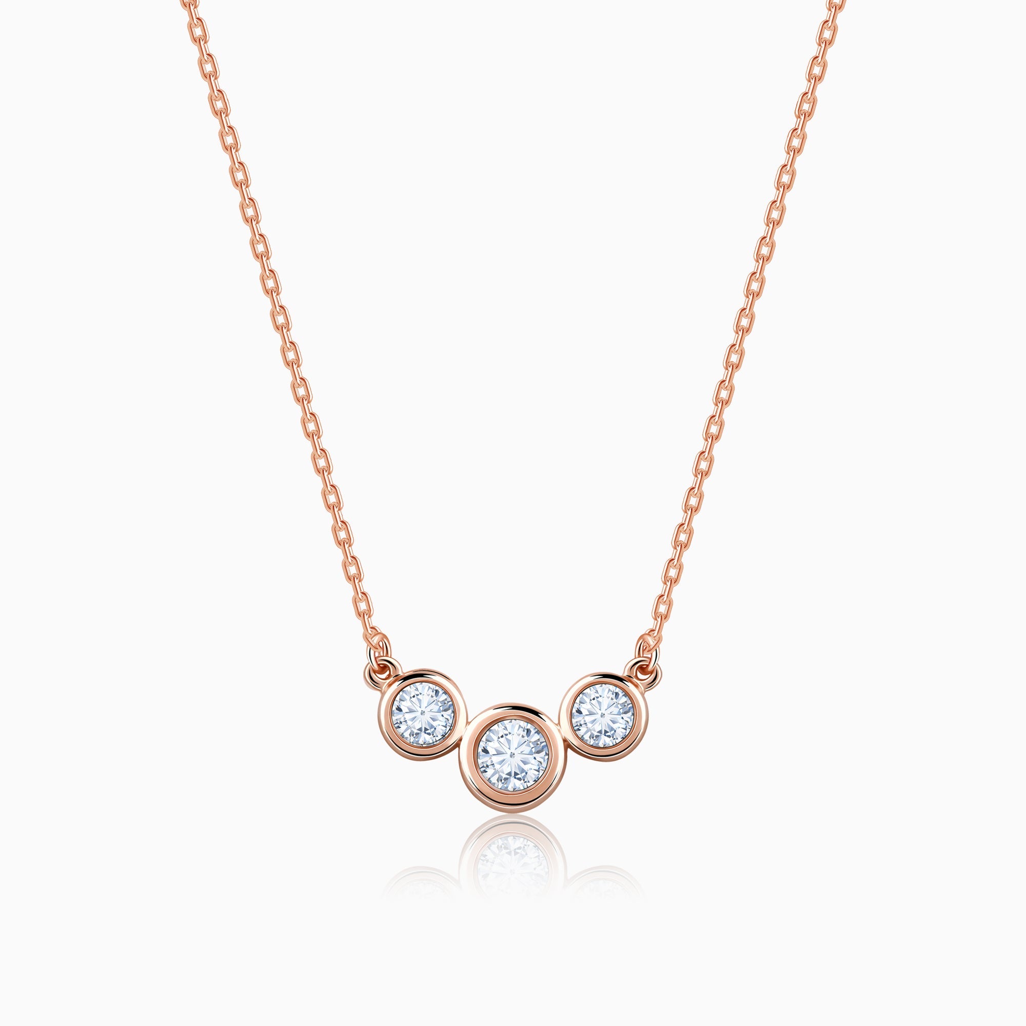 GIVA Jewellery Rose Gold Cercle Diamond Necklace