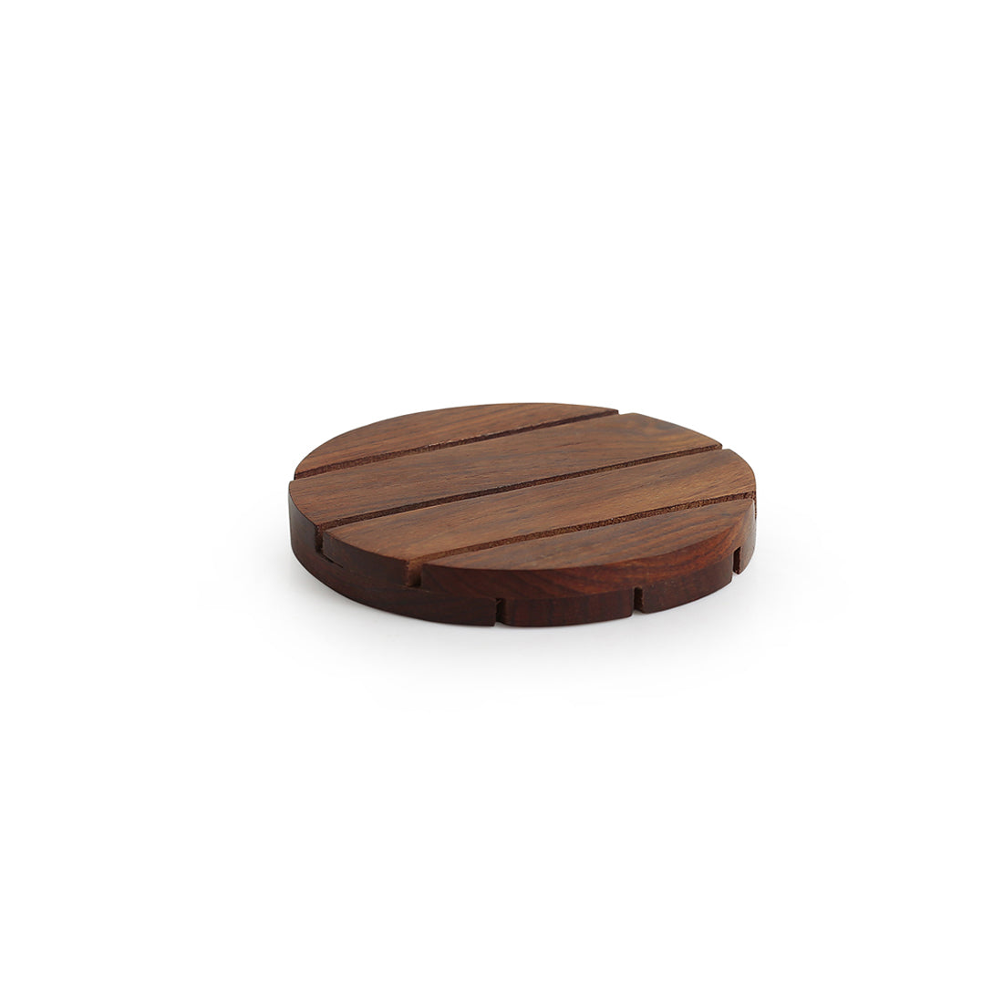 EXCLUSIVELANE 'Wood-rounds' Handcrafted Coasters In Sheesham Wood (Set Of 4) - view 4