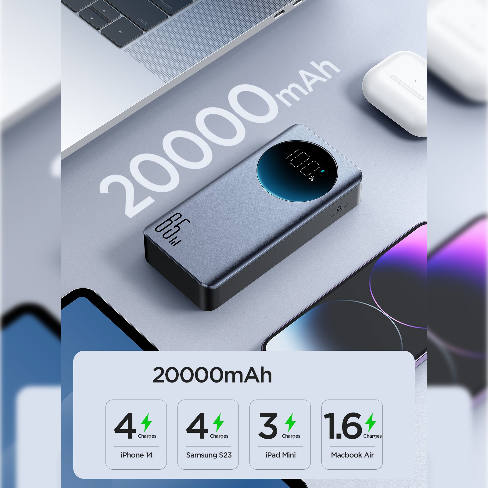 Baseus JOYROOM™ 20000 mAh 65W Digital Display Power Bank - view 10