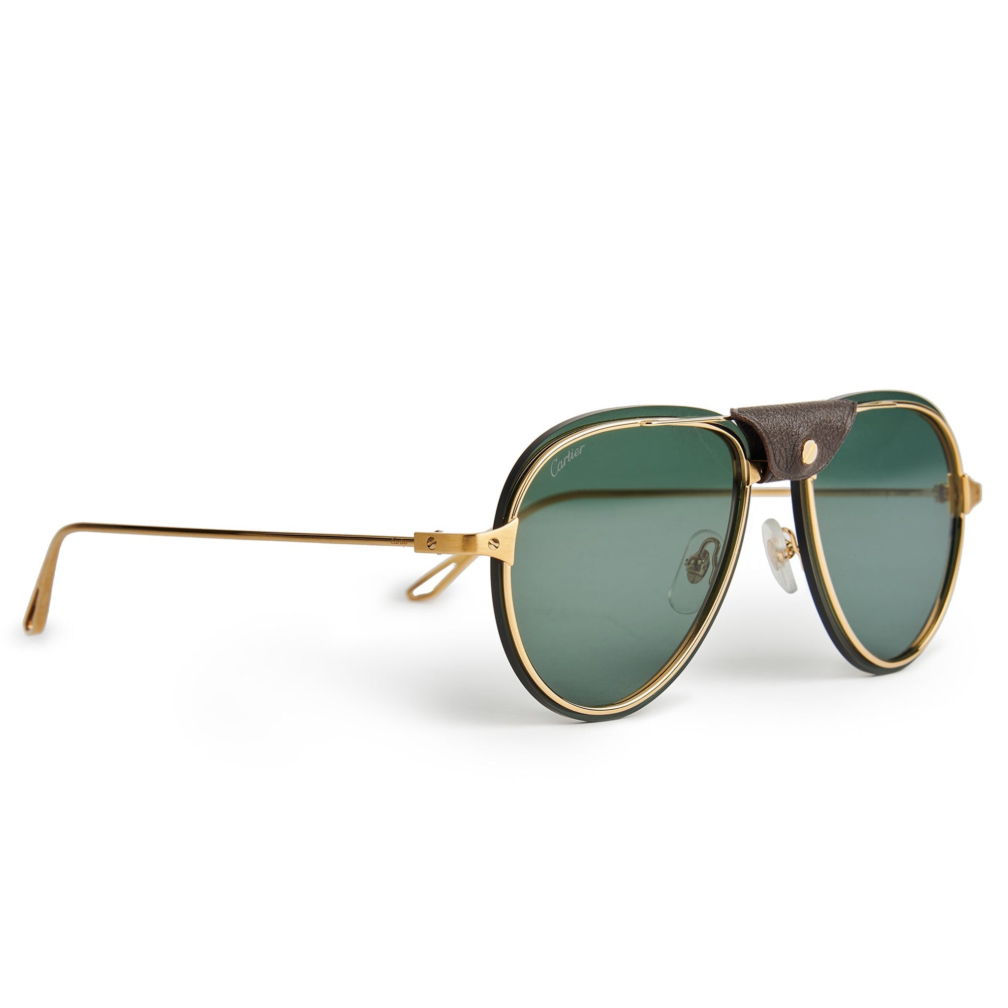 Cartier Eyewear CT0242S-004 Pilot Frame Brown Gold Sunglasses - view 2
