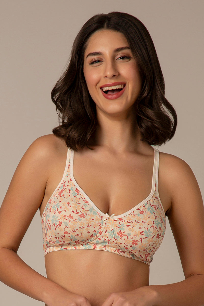 Amante Chic Comfort Non-Padded and Non-Wired Cotton Bra - Daisy Print