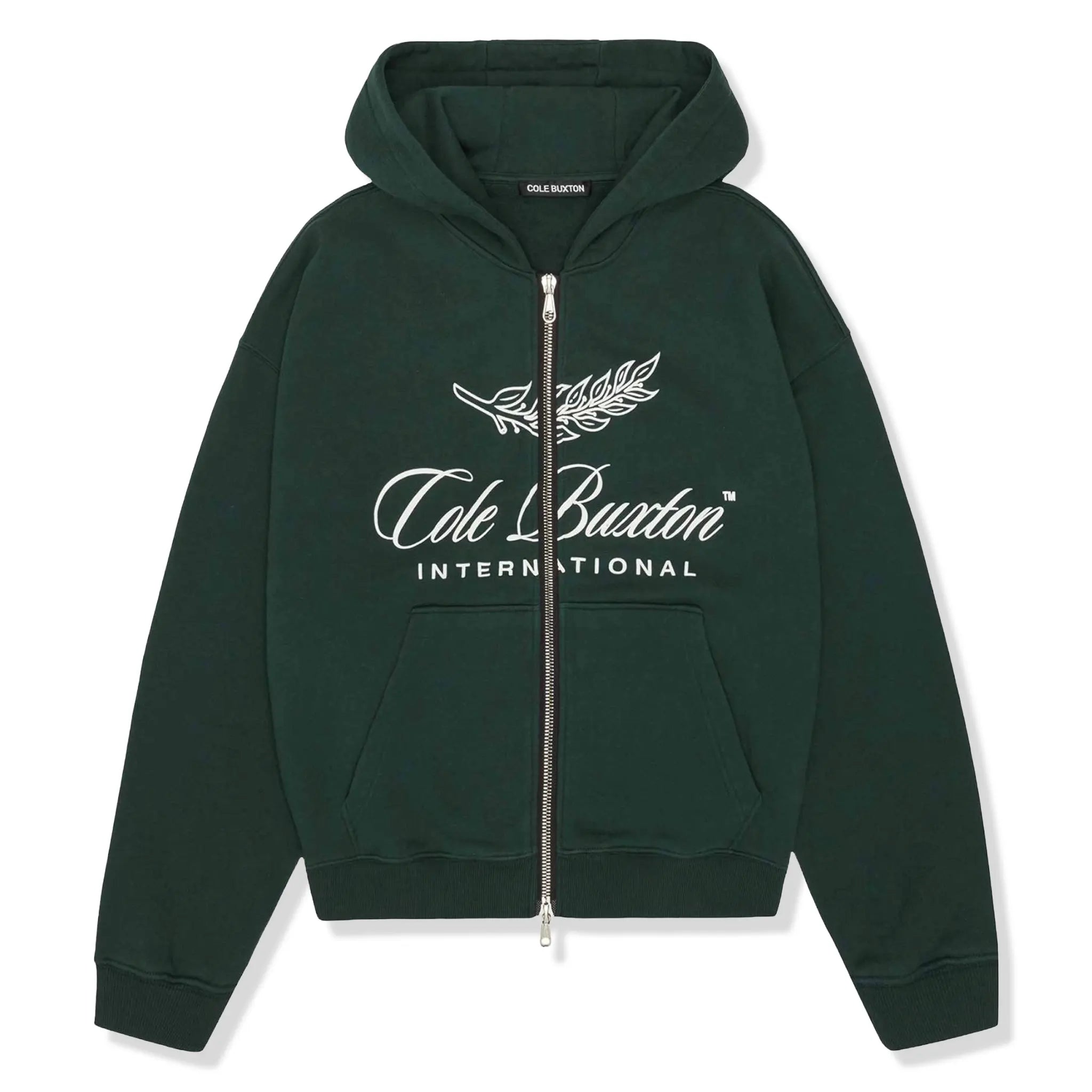 Cole Buxton International Forest Green Zip-Up Hoodie