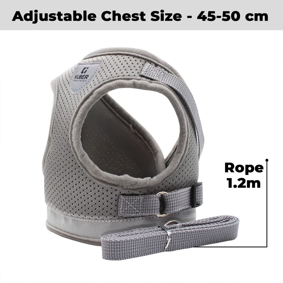 Urbane Home Homestic Reflective Dog Harness with Adjustable Leash|Breathable Polyester Mesh Fabric |XL Size|HT-844|Comfortable No-Pull Grip|Quick Rele - view 3