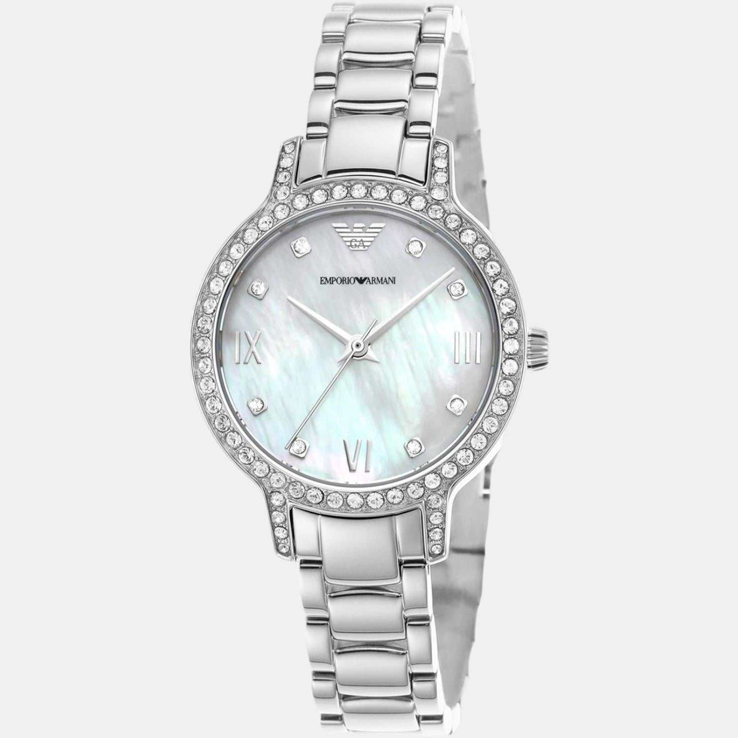 Emporio Armani helios (Cleo) Women Quartz Silver Dial Analog Stainless Steel Watch AR11484 - view 3