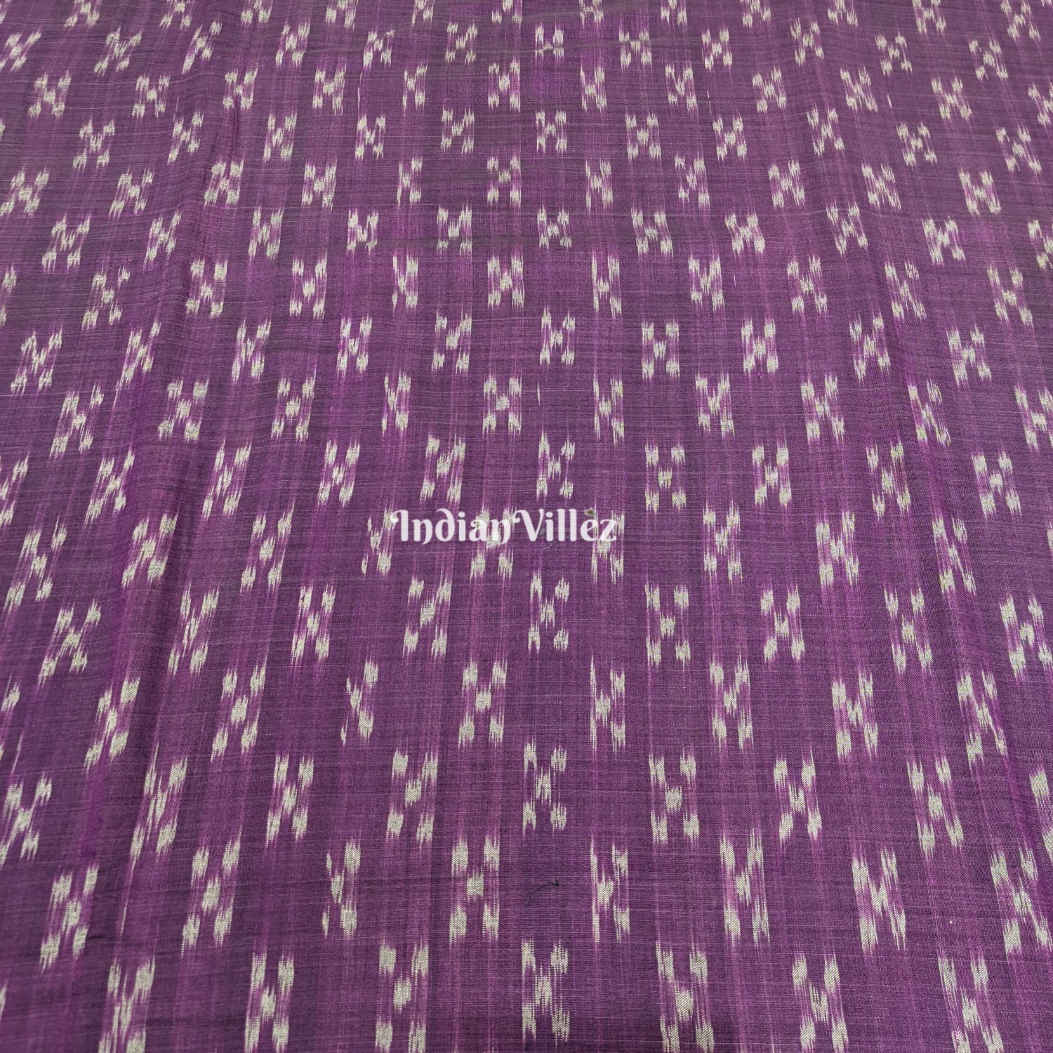 IndianVillèz Purple Odisha Ikat Sambalpuri Cotton Fabric - view 2