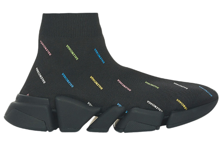 Balenciaga Speed 2.0 Allover Logo Recycled Knit Black Multicolor (Women'S) - view 2