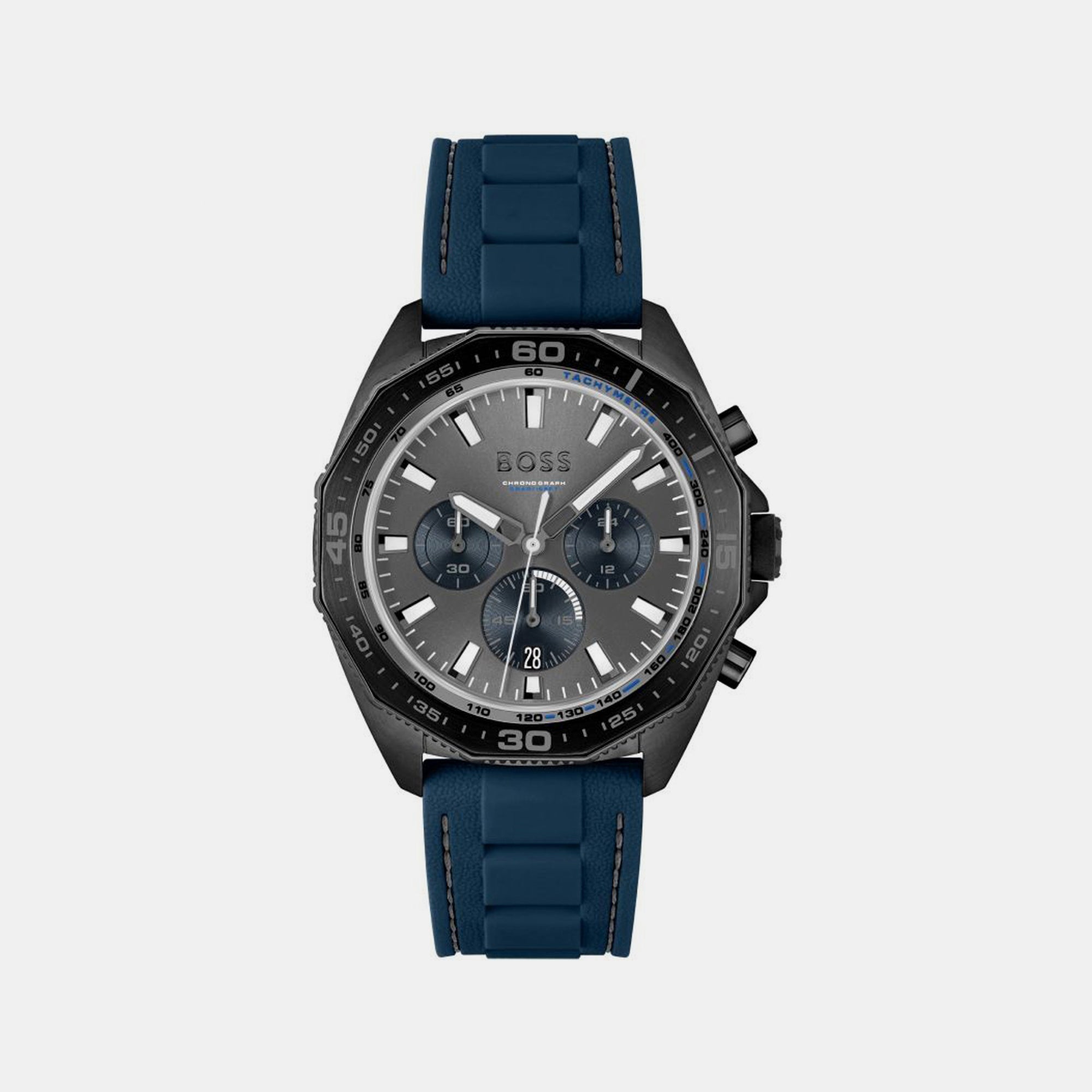 Boss Energy Men Quartz Black Dial Chronograph Silicone Watch 1513972