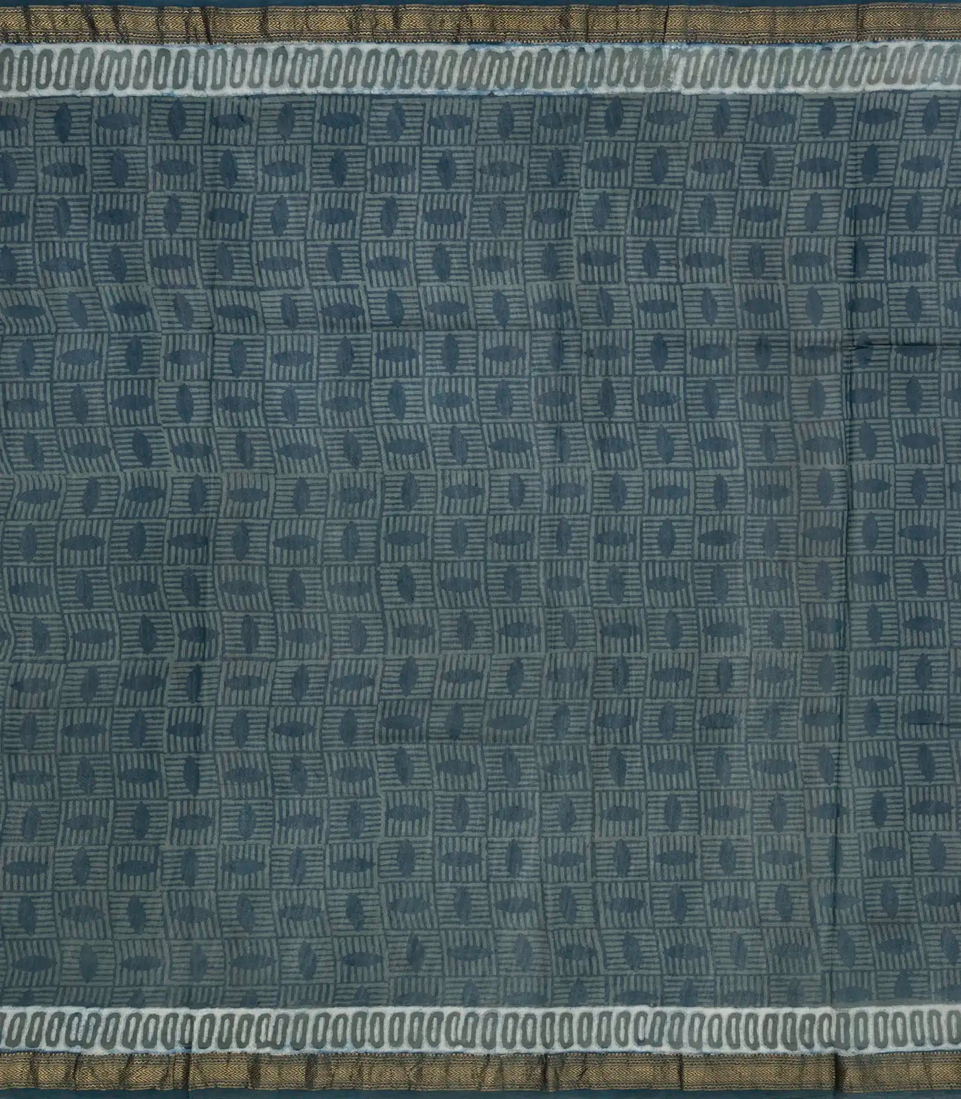 RmKV Navy Blue Woven Jaipur Cotton Saree With Printed Floral Motifs - view 4