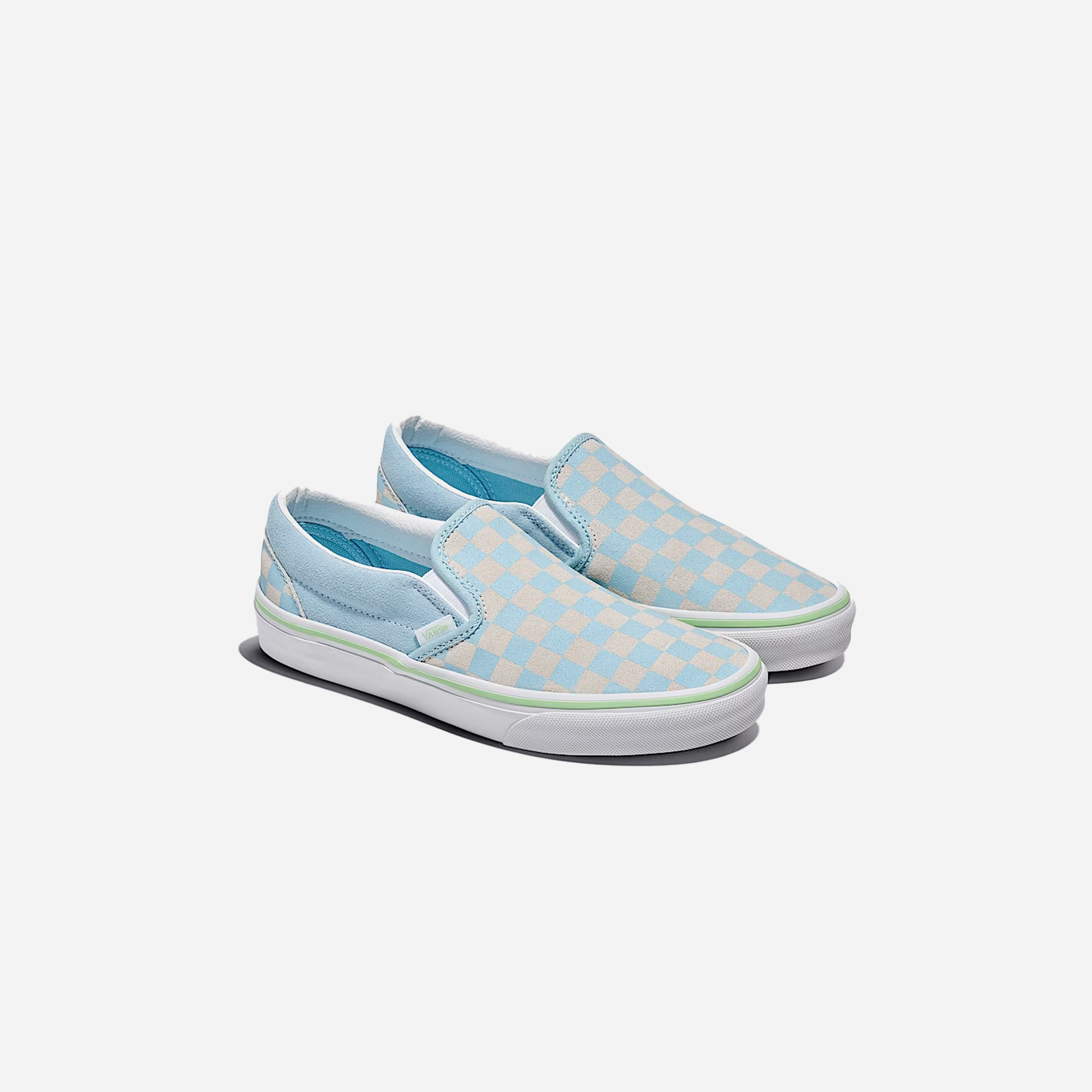 Vans Classic Slip-On Checkerboard Shoe Crystal Blue / Pink - view 2