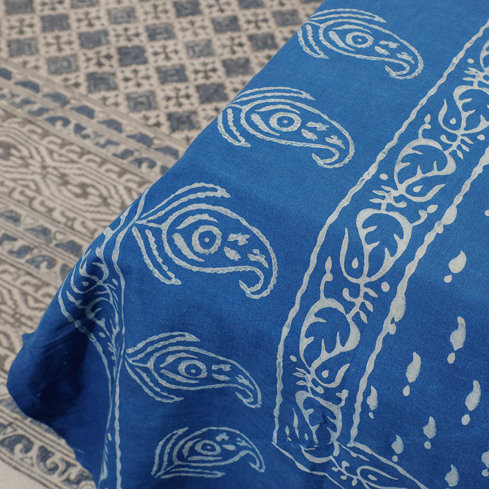 AHA VASTRA HANDLOOM Blue - Akola Block Printing Jhiri Pure Handloom Cotton Single Bedcover (94 x 59 in) - view 3