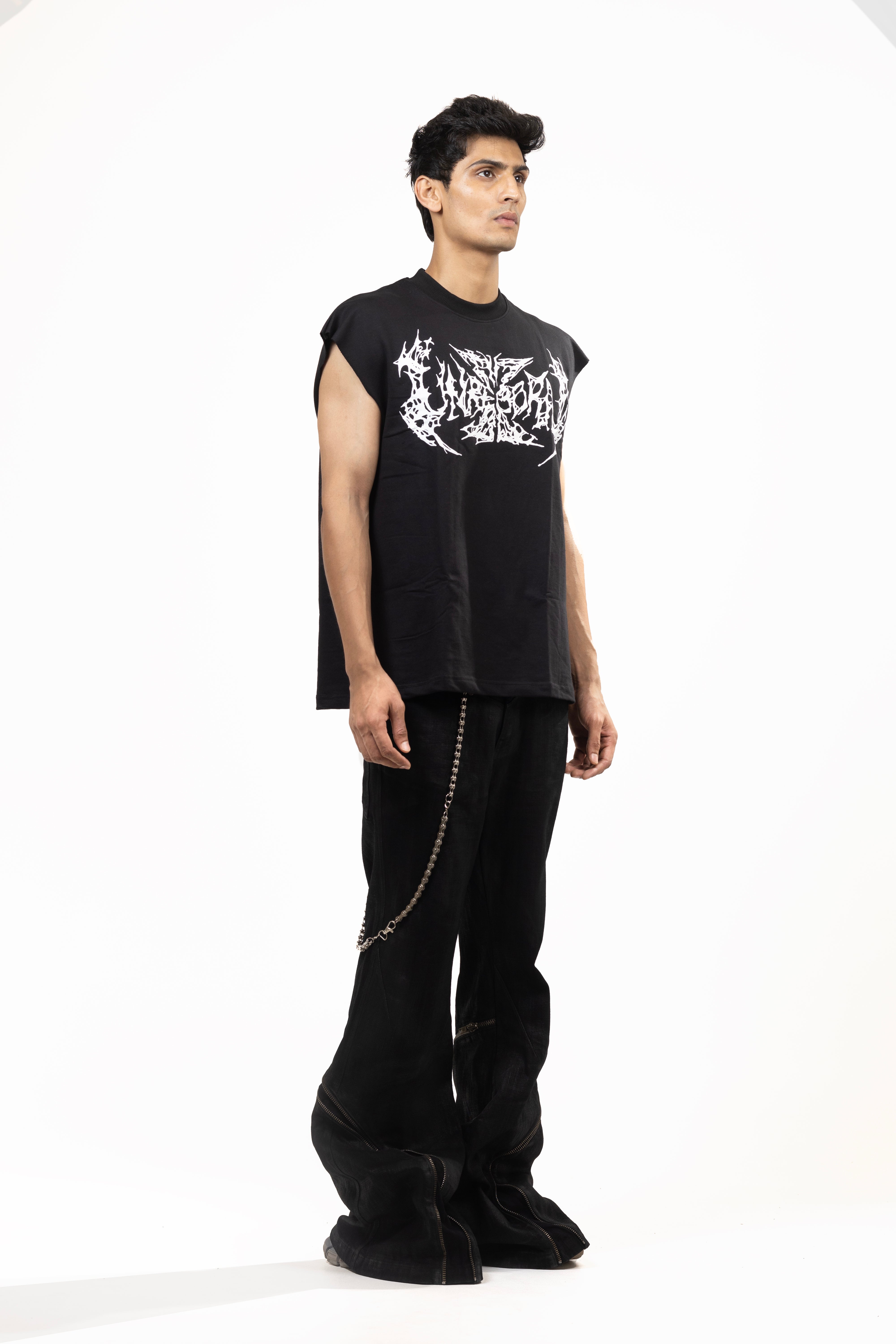 Unreborn Project Hardcore Metal Logo - Black Tank - view 3