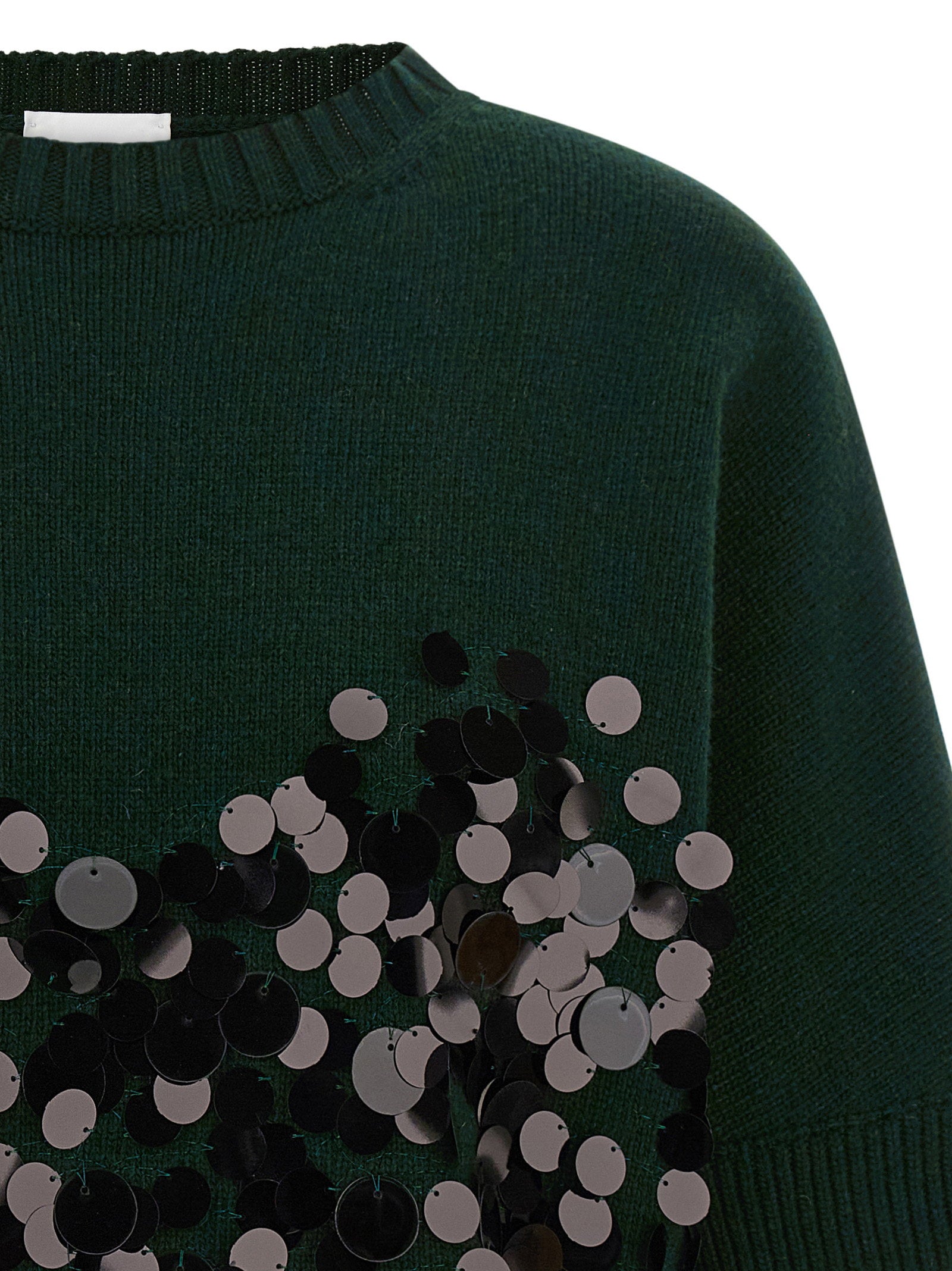 Nude Sequin Cropped Sweater - view 3